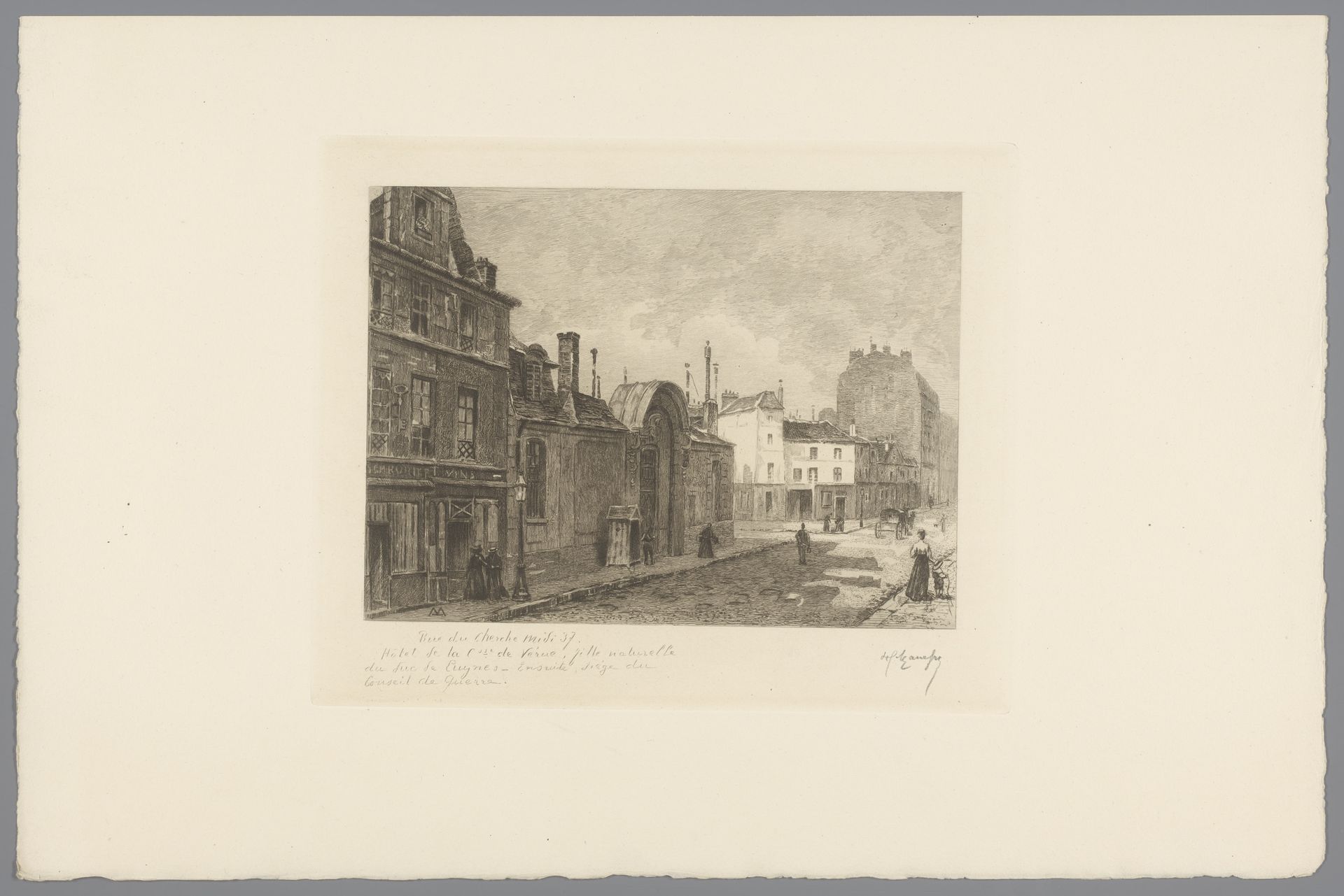 Gezicht op de rue du Cherche-Midi, ter hoogte van nummer 37 by Henri Manesse