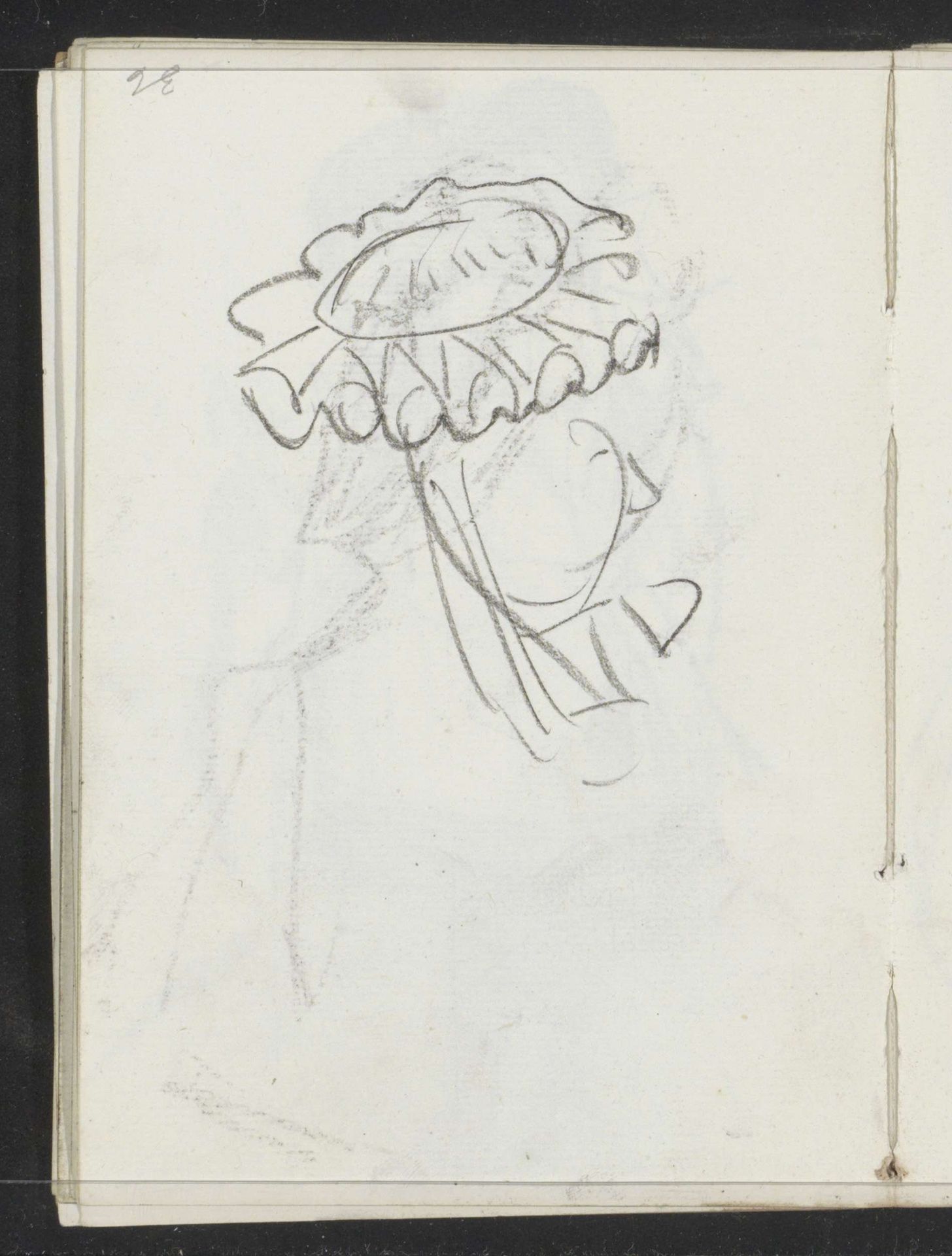 Vrouwenhoofd met muts by Isaac Israels