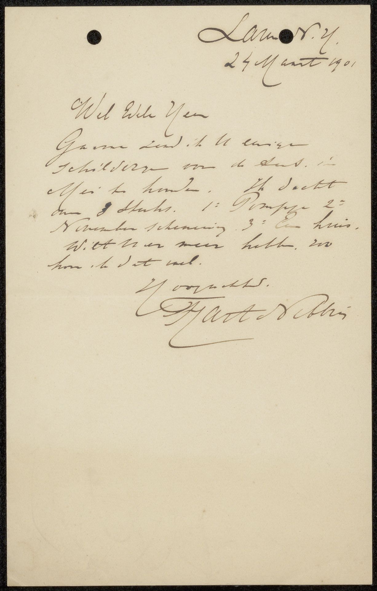 Brief aan Philip Zilcken by Ferdinand Hart Nibbrig