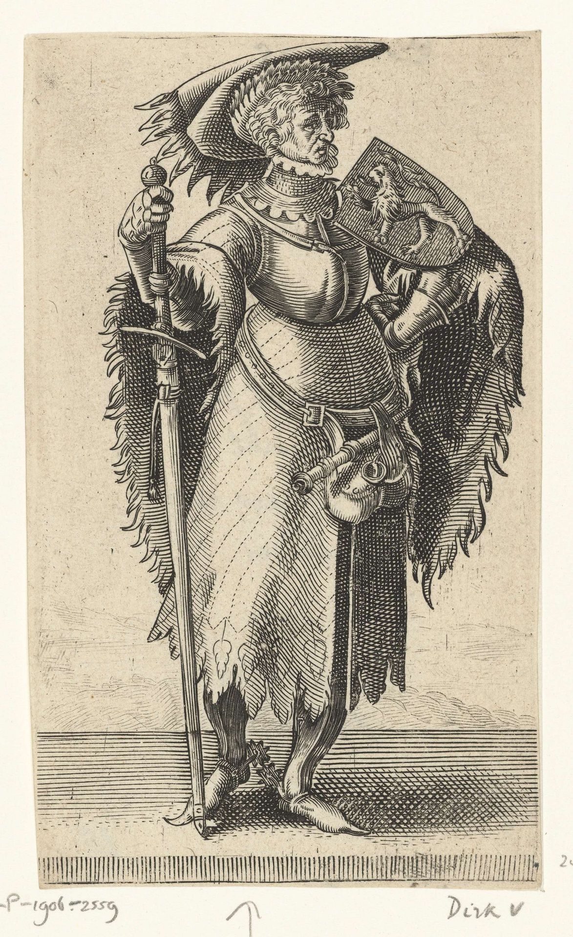 Portret van Dirk V, graaf van Holland by Adriaen Matham