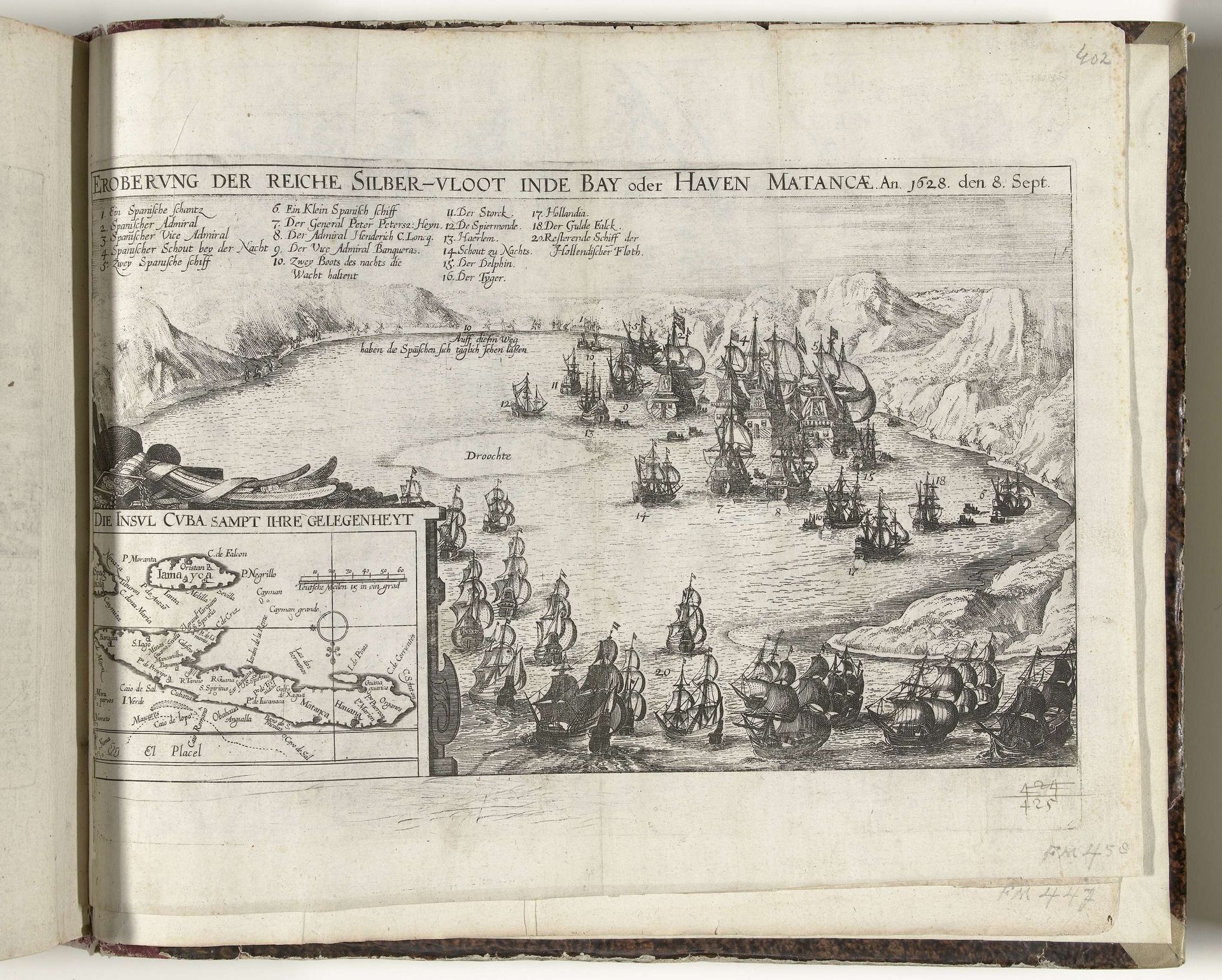 Verovering van de Zilvervloot in de baai van Matanca, 1628 by Frans Hogenberg