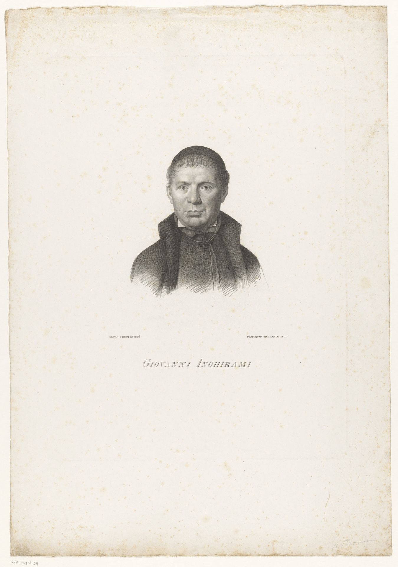 Portret van sterrenkundige Giovanni Inghirami by Francesco Vendramini