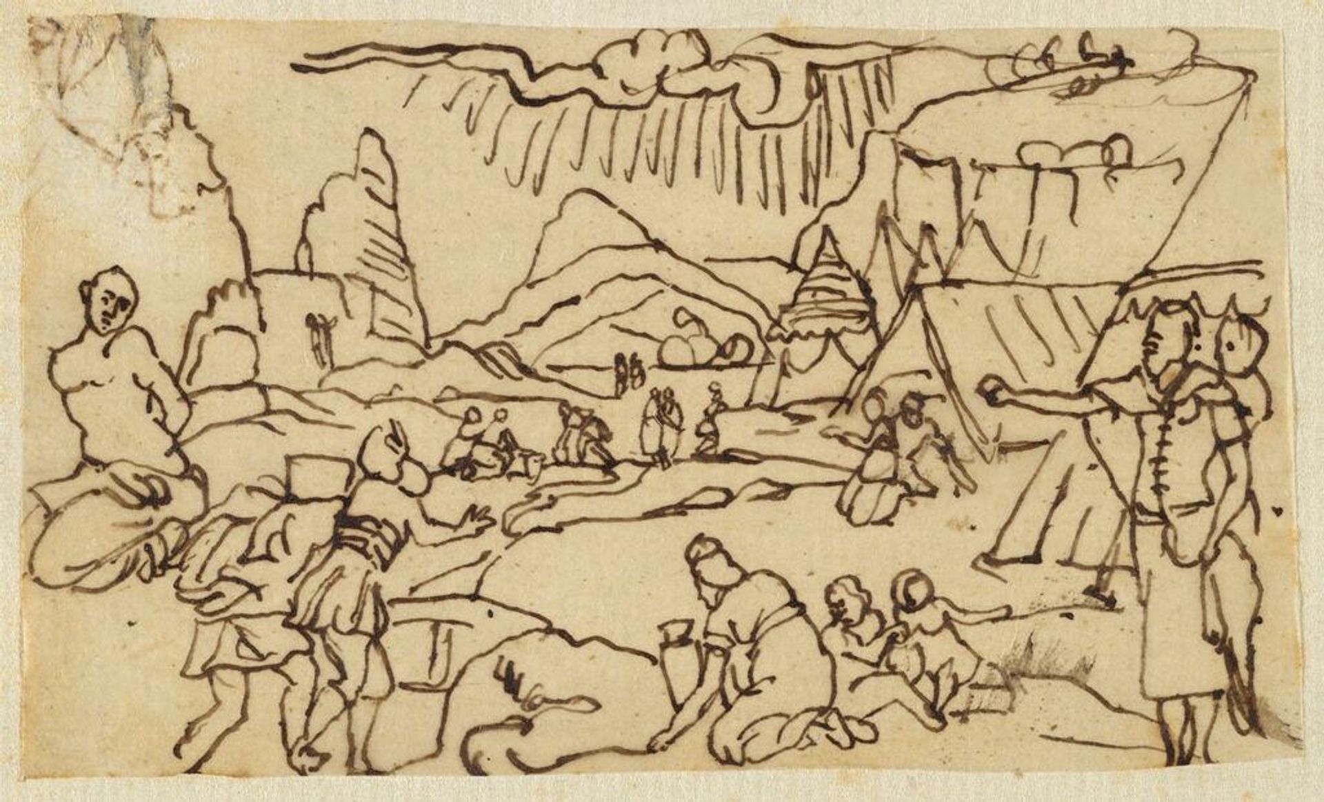 People in a Landscape (Old Testament Subjet) by Rodolphe Bresdin