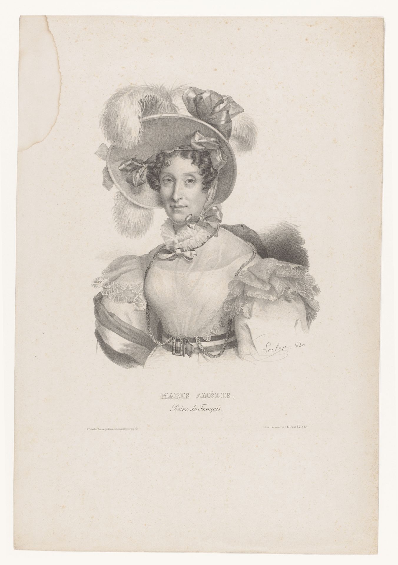 Portret van Marie Amélie van Bourbon-Sicilië by Auguste Toussaint Lecler