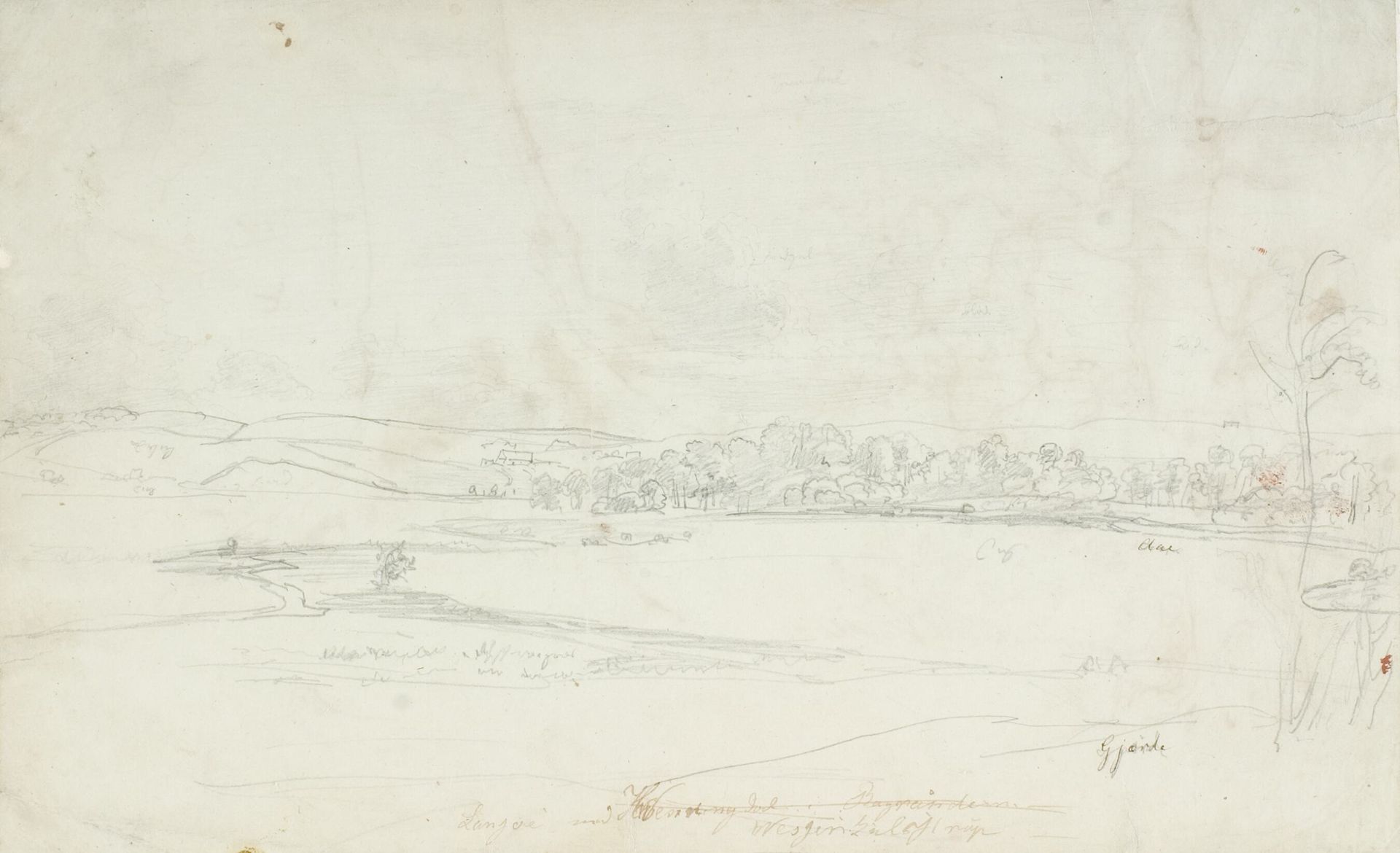 Landskab ved Vissing med Langø by Dankvart Dreyer