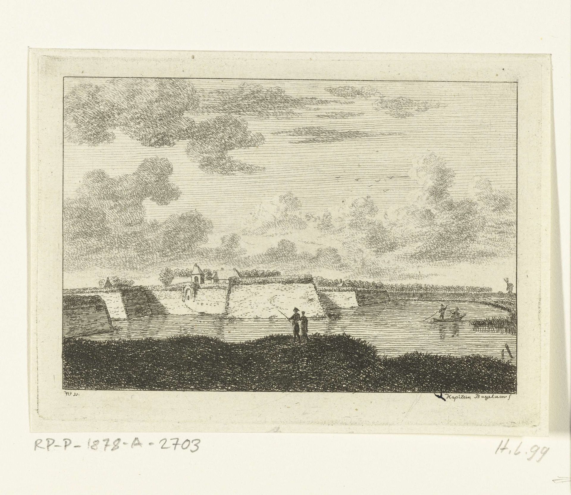Gezicht op de vestingswallen in Naarden by Ernst Willem Jan Bagelaar