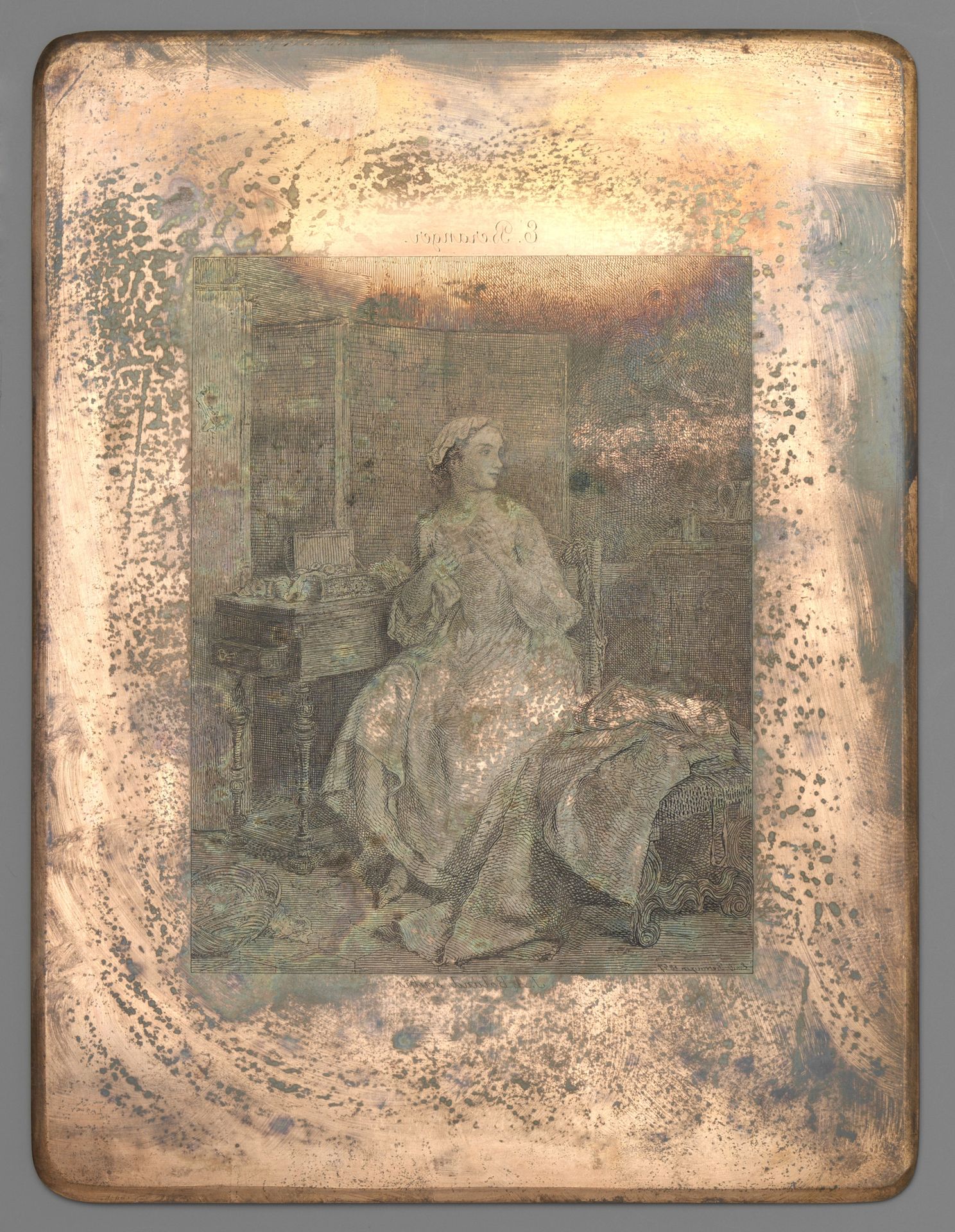Vrouw aan kaptafel by Johannes Arnoldus Boland