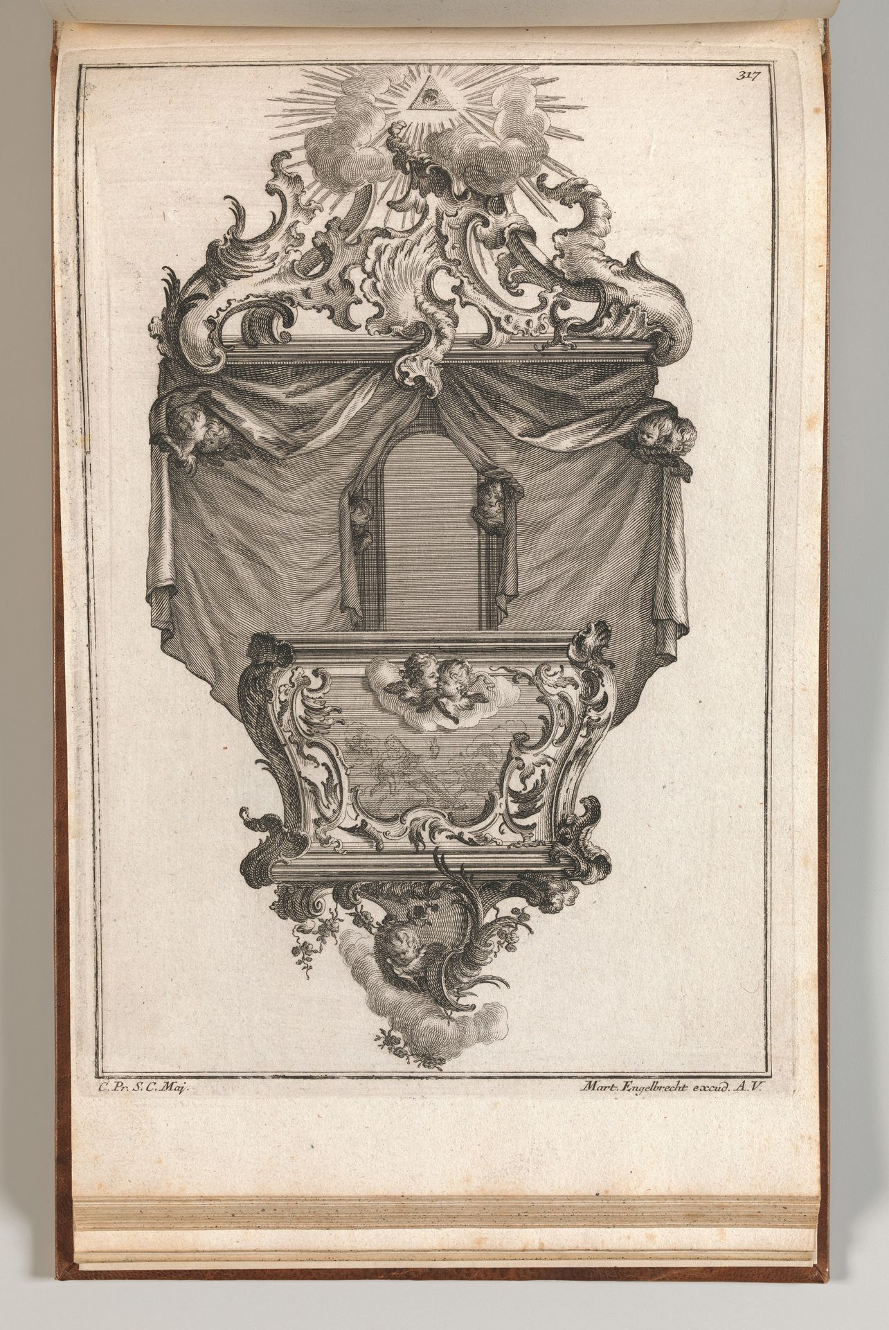 Design for a Pulpit, Plate 4 from an Untitled Series of Pulpit Designs by Martin Engelbrecht