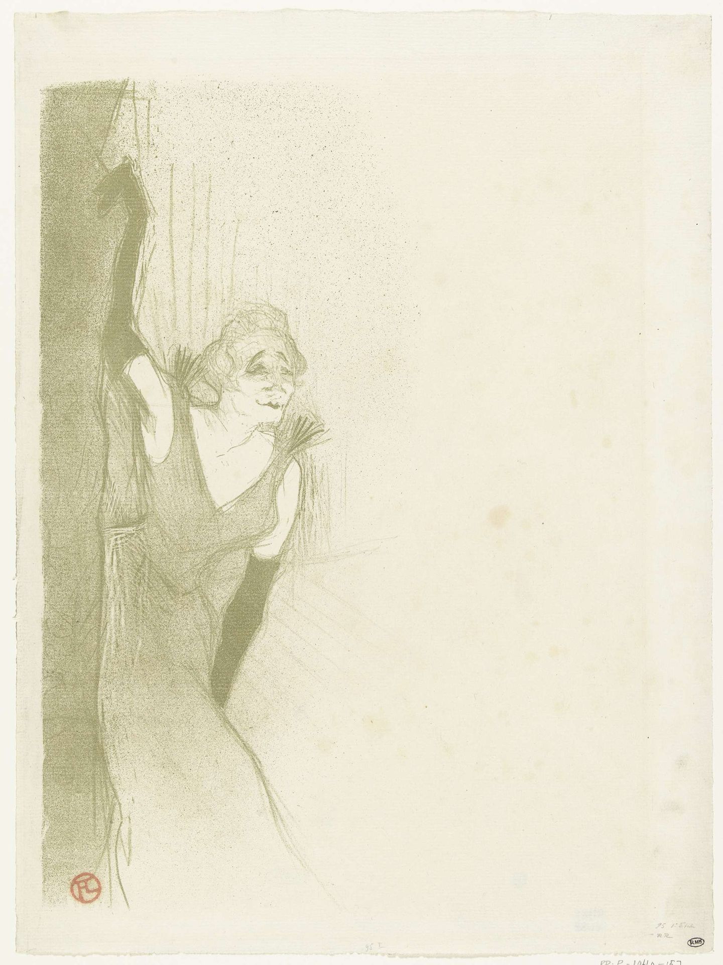 Portrait of the Singer Yvette Guilbert on Stage by Henri de Toulouse-Lautrec
