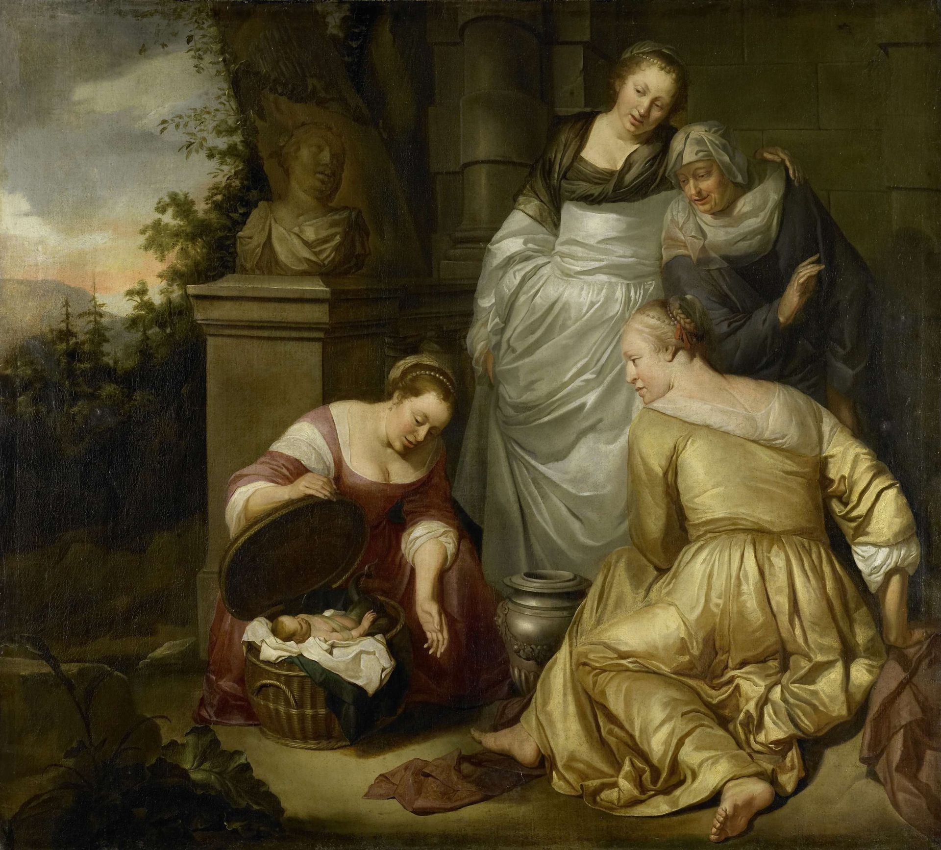 Erichthonius found by the daughters of Cecrops by Hendrick Heerschop
