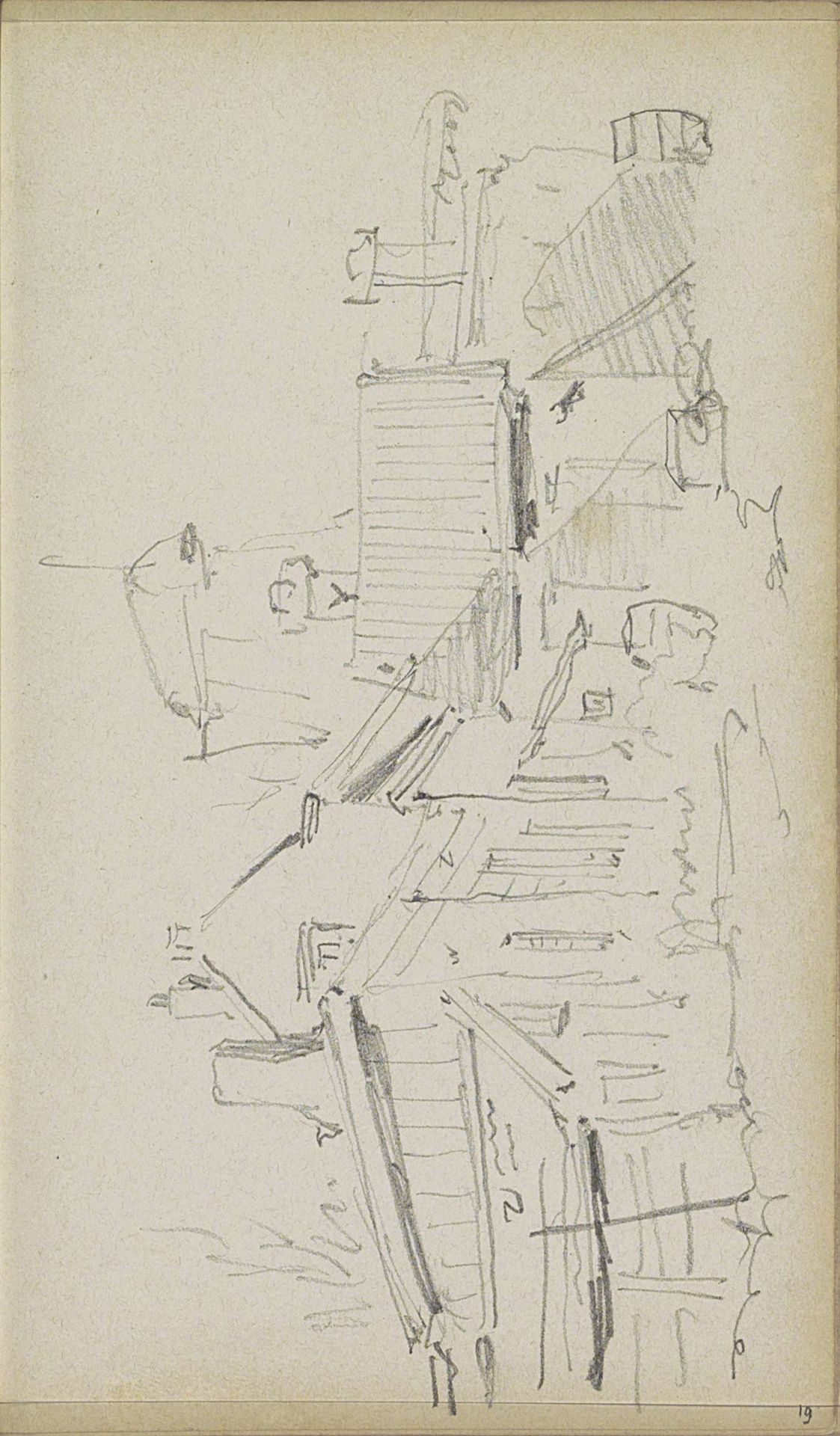 Gezicht op een straat met een molen by Adrianus Eversen