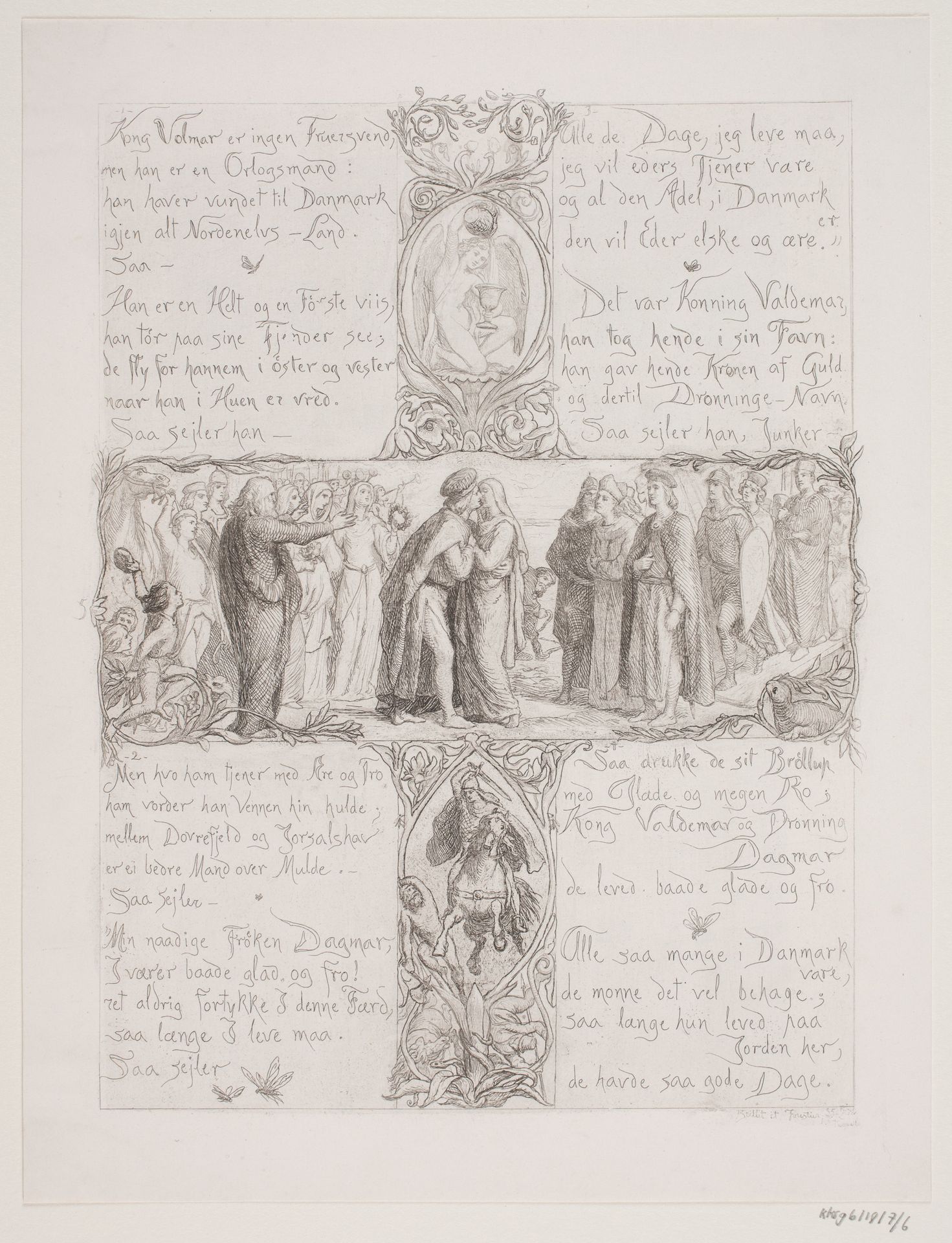 Illustration nr. 5 til "Visen om Dronning Dagmars ankomst til Danmark" by Lorenz Frølich