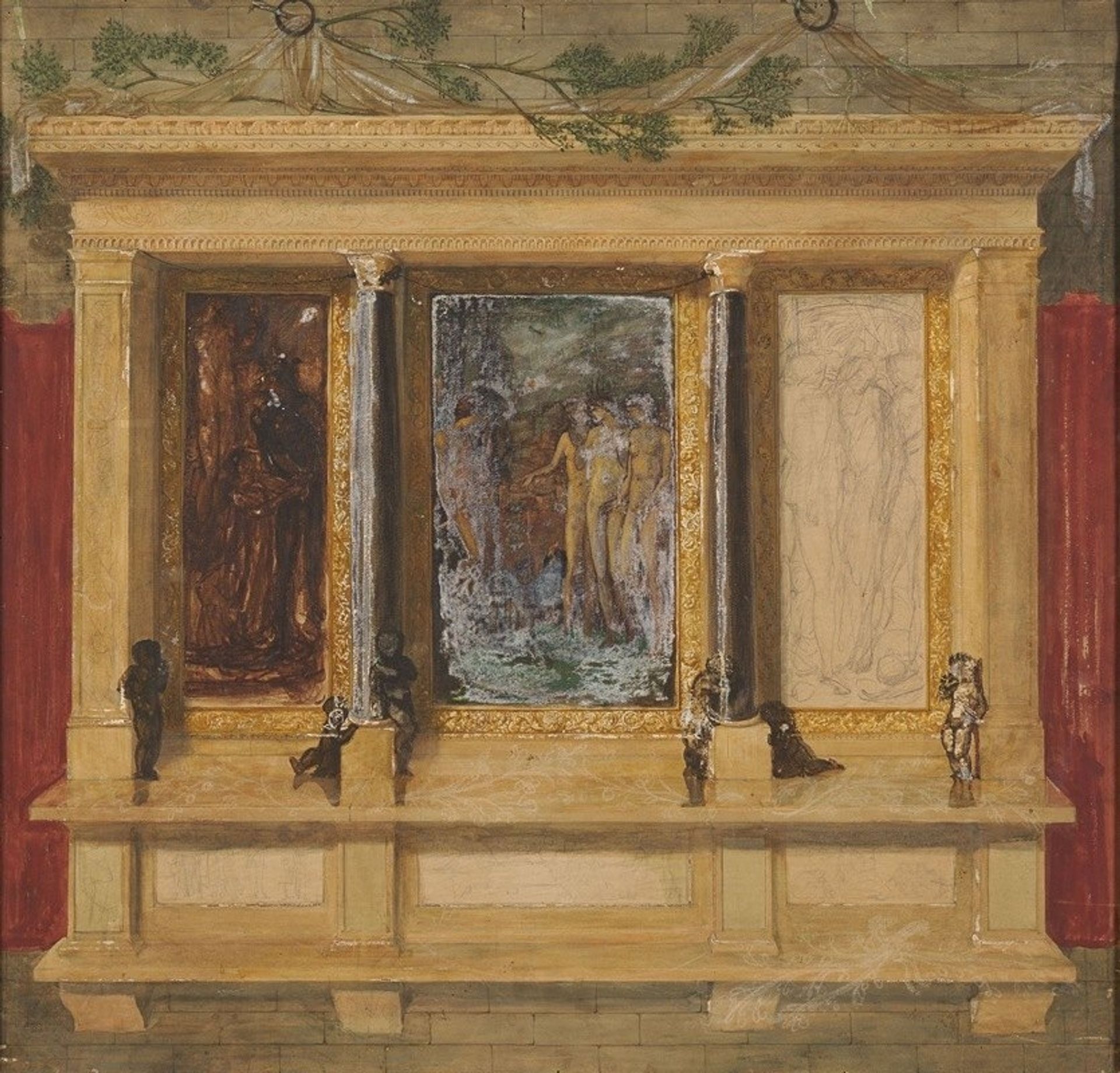 Troy Triptych – Compositional Study by Edward Burne-Jones