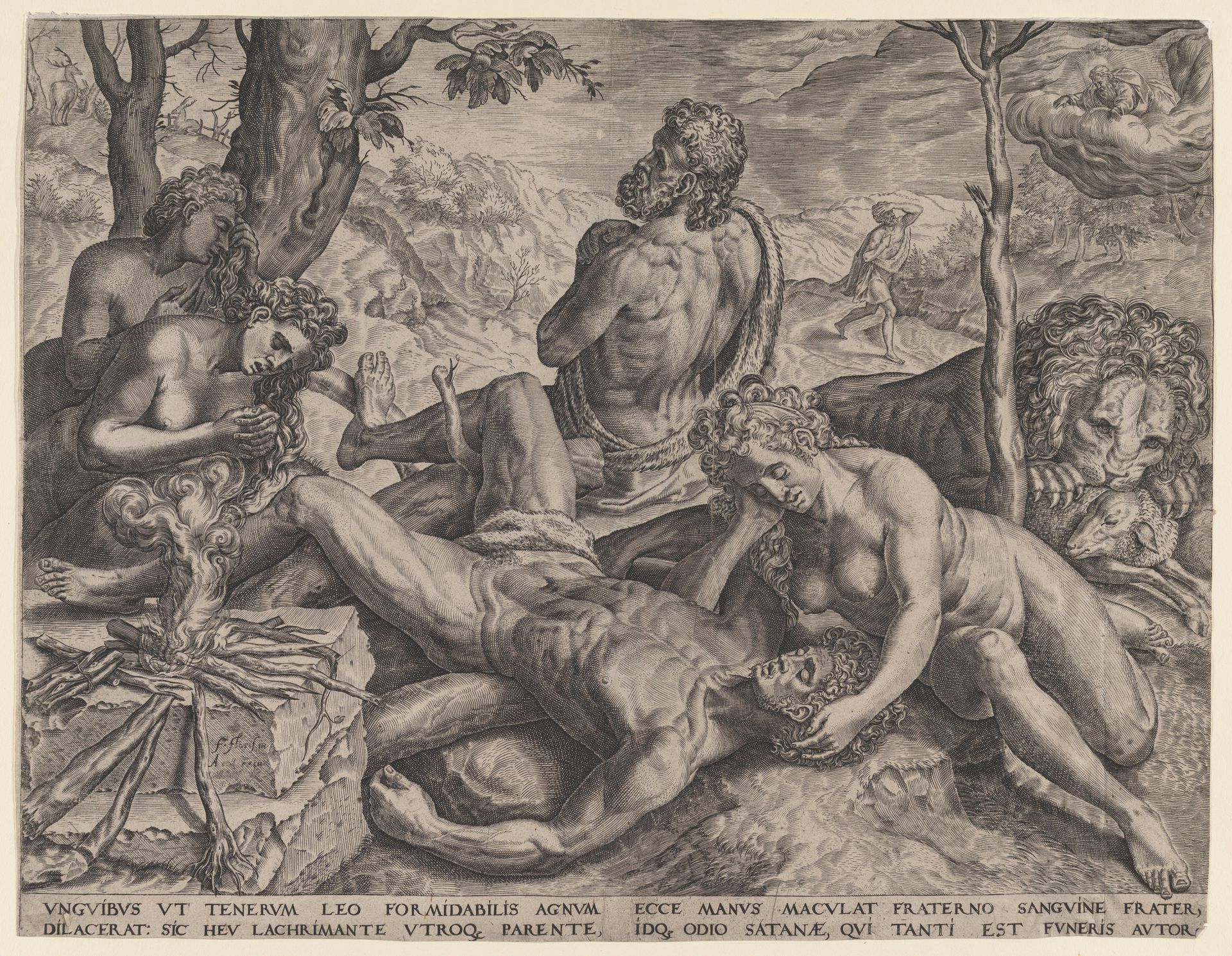 Adam and Eve Lamenting the Death of Abel by Cornelis Cort