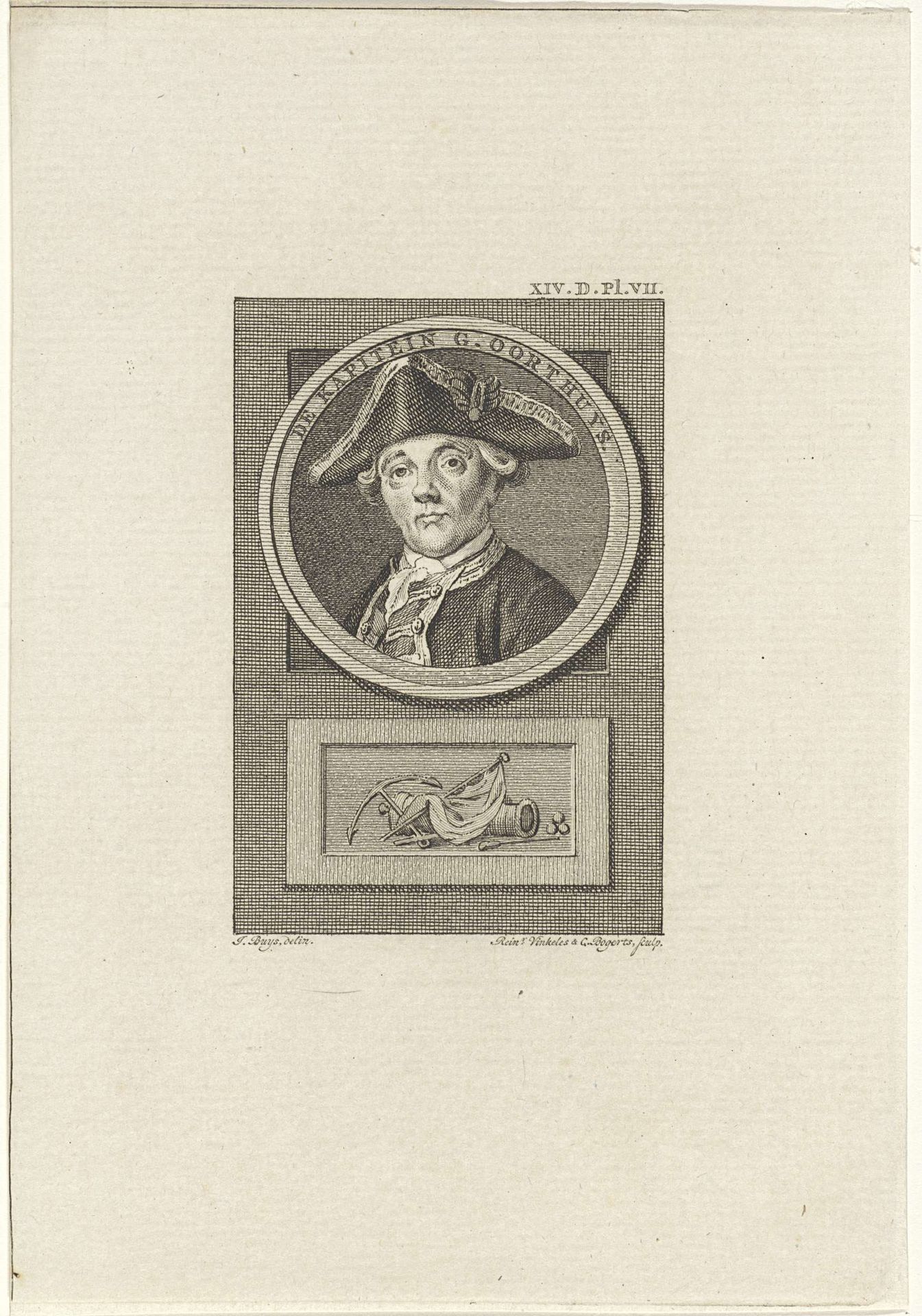 Portret van Gerardus Oorthuys by Reinier Vinkeles