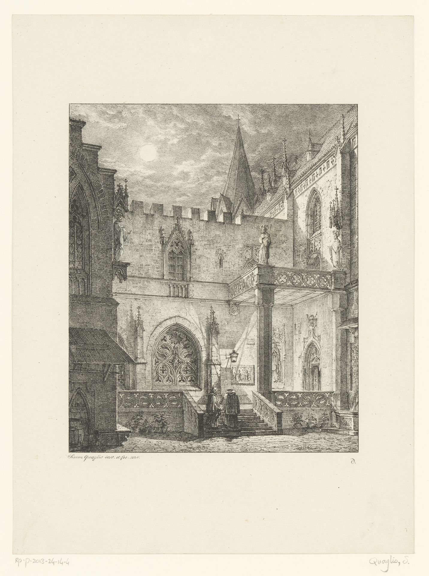 Gezicht op een gotisch klooster by Simon Quaglio