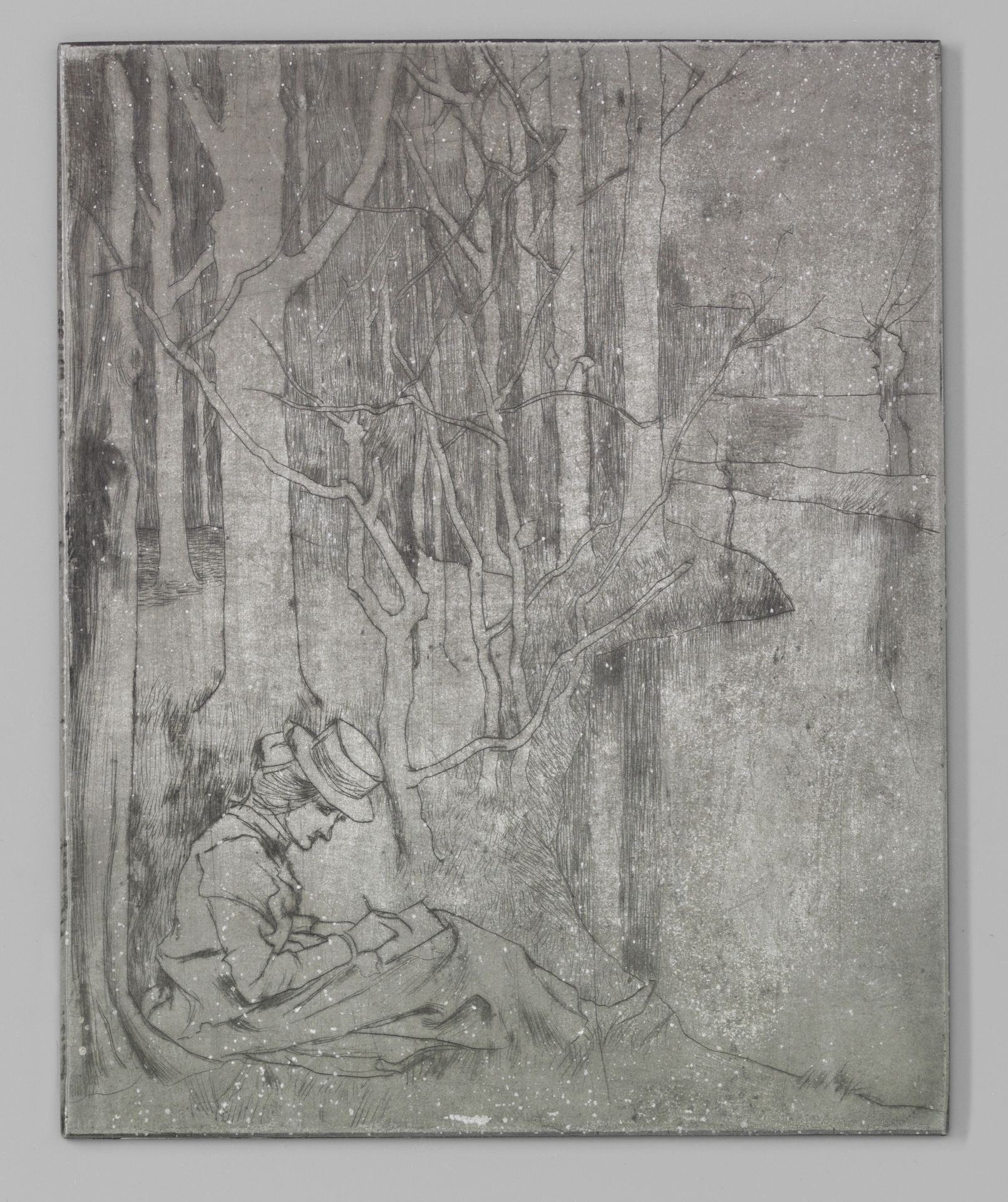 Schrijvende vrouw aan het water by Jan Toorop