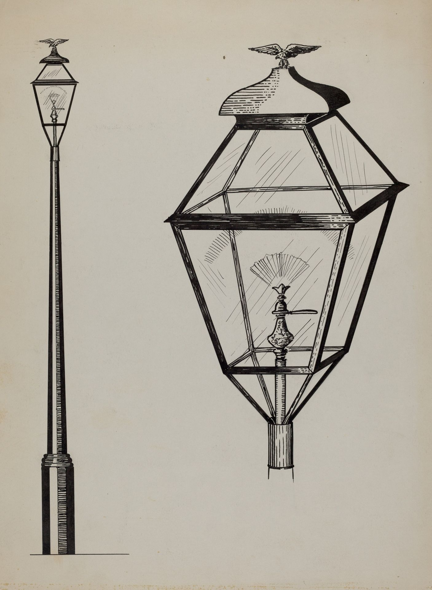Eagle Lamp and Post by Florence Huston