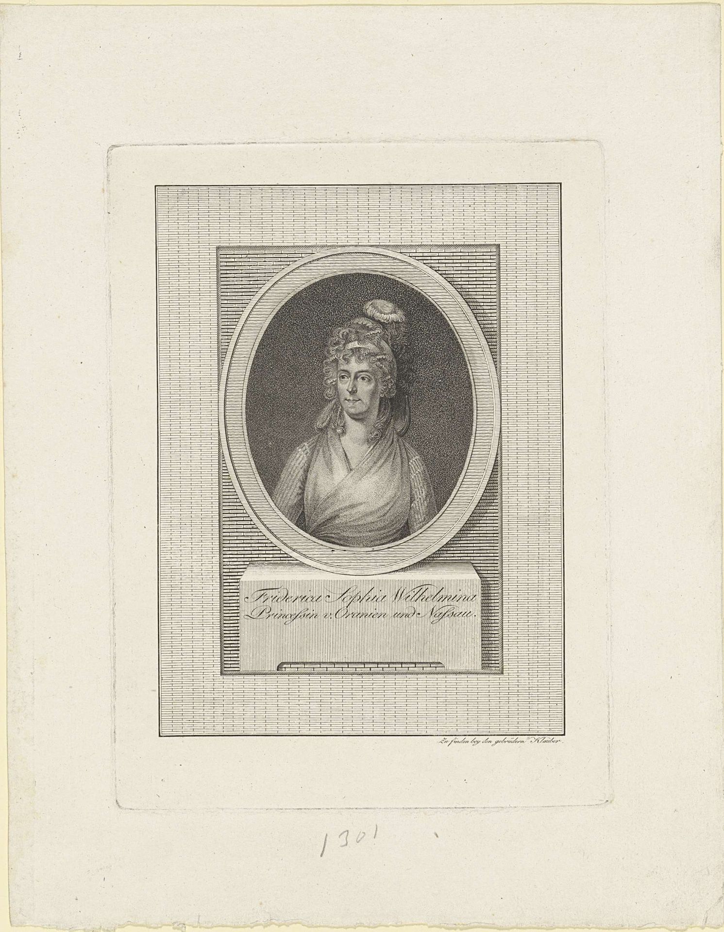 Portret van Wilhelmina van Pruisen by Anonymous