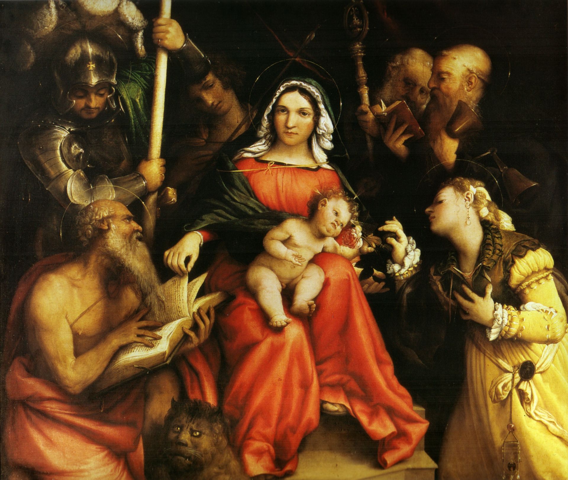 Mystic marriage of Saint Catherine of Alexandria and Saint Catherine of Siena by Lorenzo Lotto