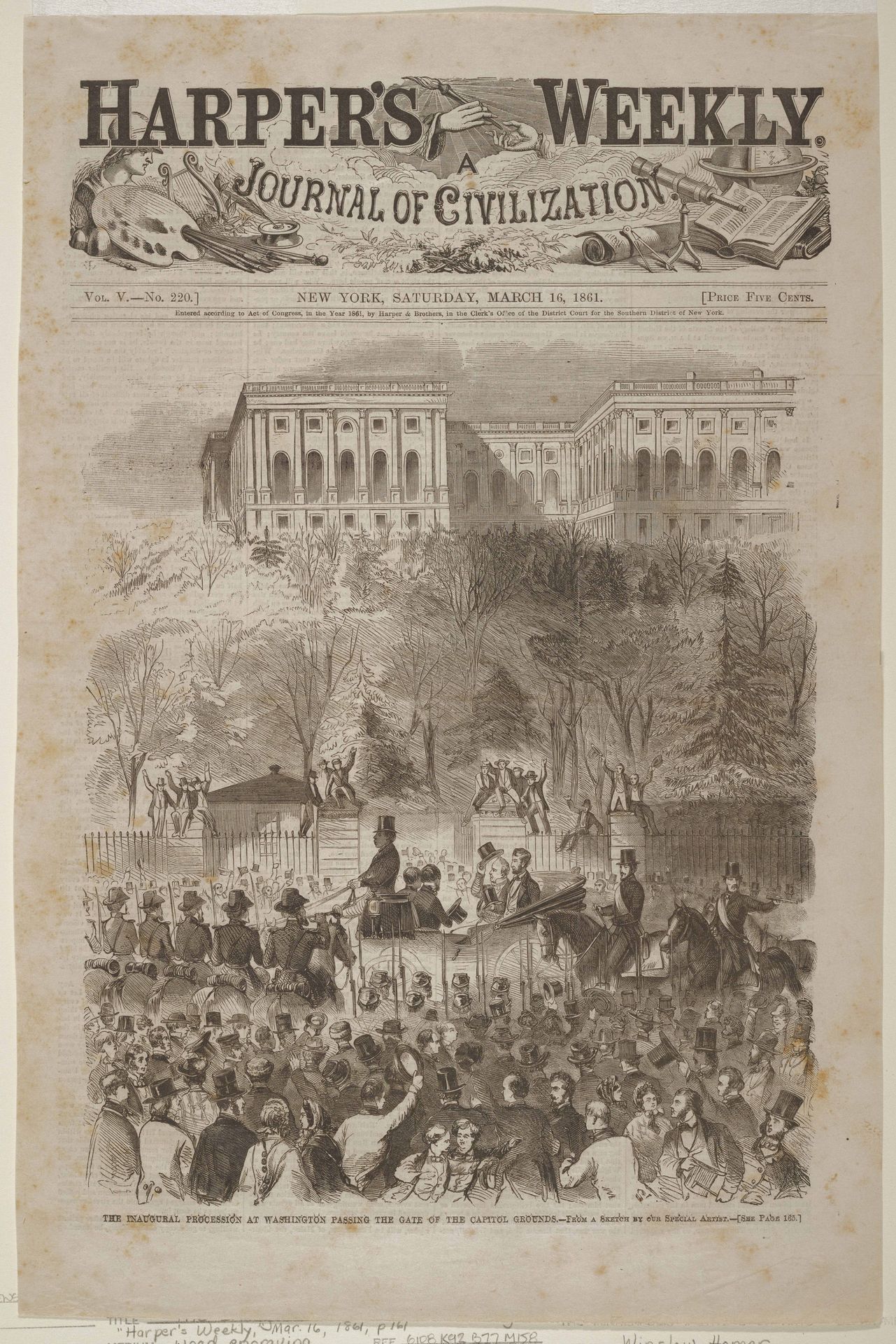 The Inagural Procession at Washington Passing the Gate of the Capitol Grounds by Winslow Homer