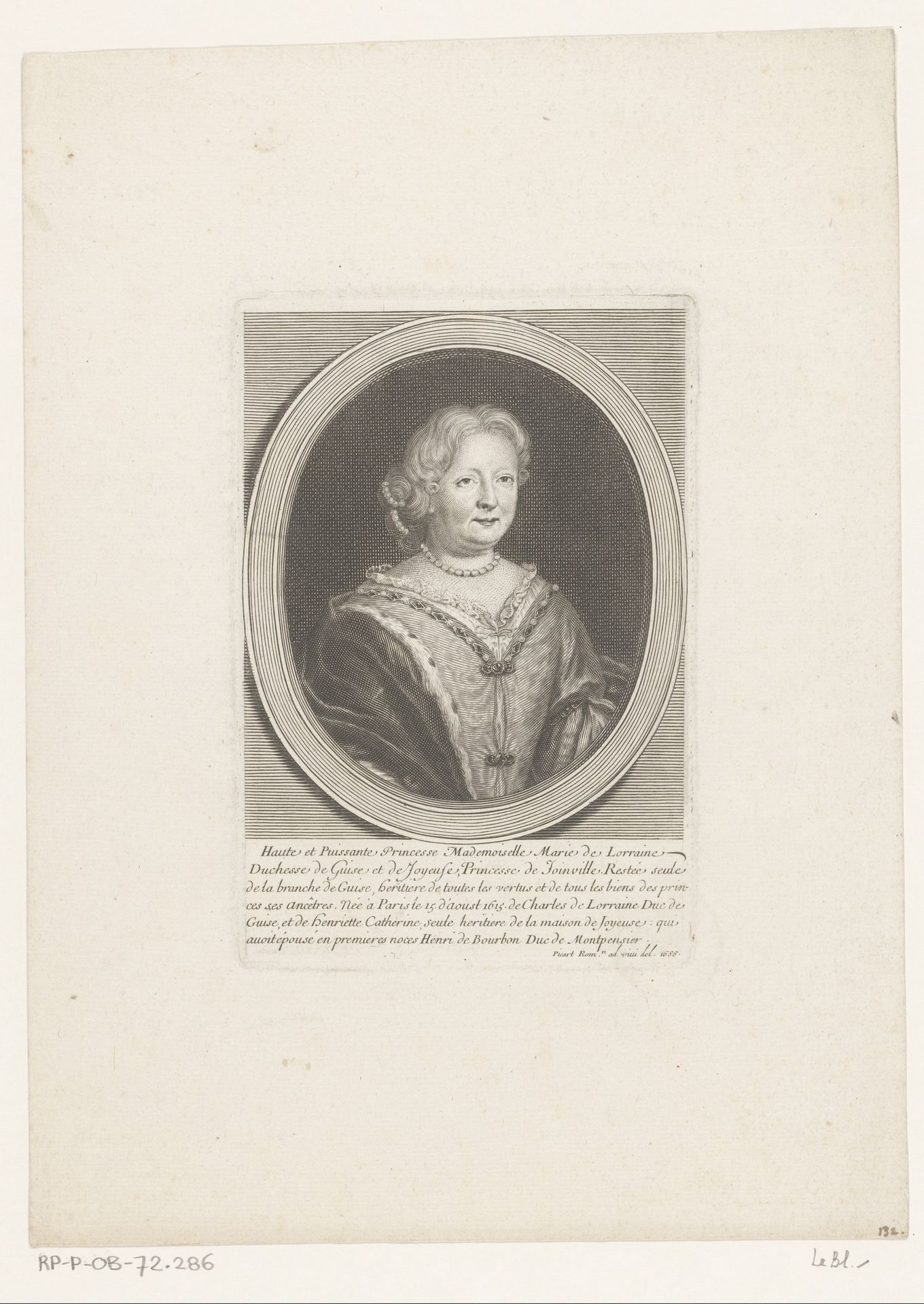 Portret van Marie de Lorraine de Guise by Etienne Picart