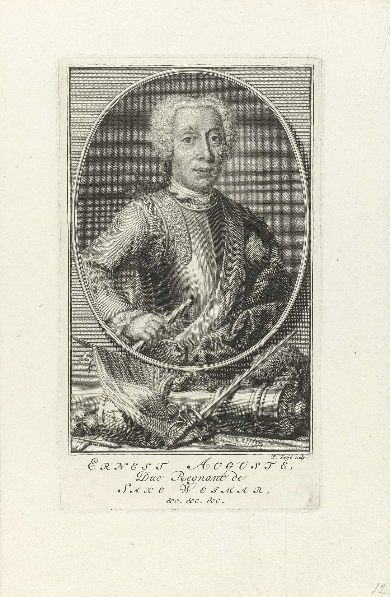 Portret van Ernst August I van Saksen-Weimar-Eisenach by Pieter Tanjé