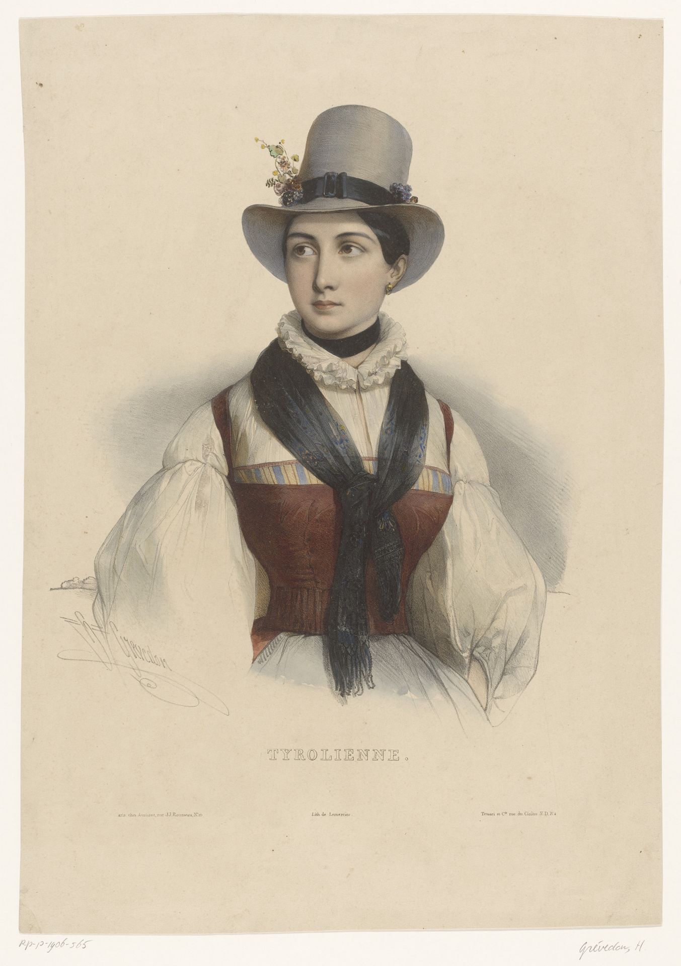 Vrouw in Tiroler dracht by Henri Grevedon