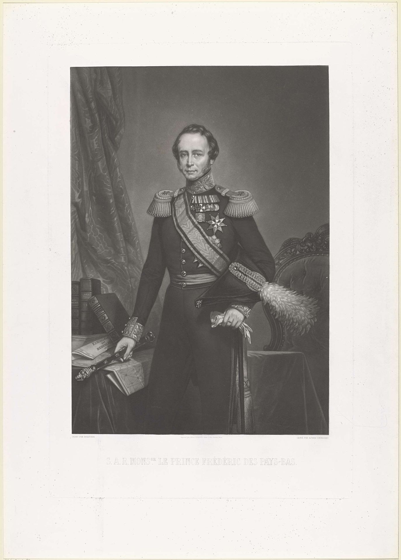 Portret van Frederik, prins der Nederlanden by Jean Baptiste Alfred Cornilliet