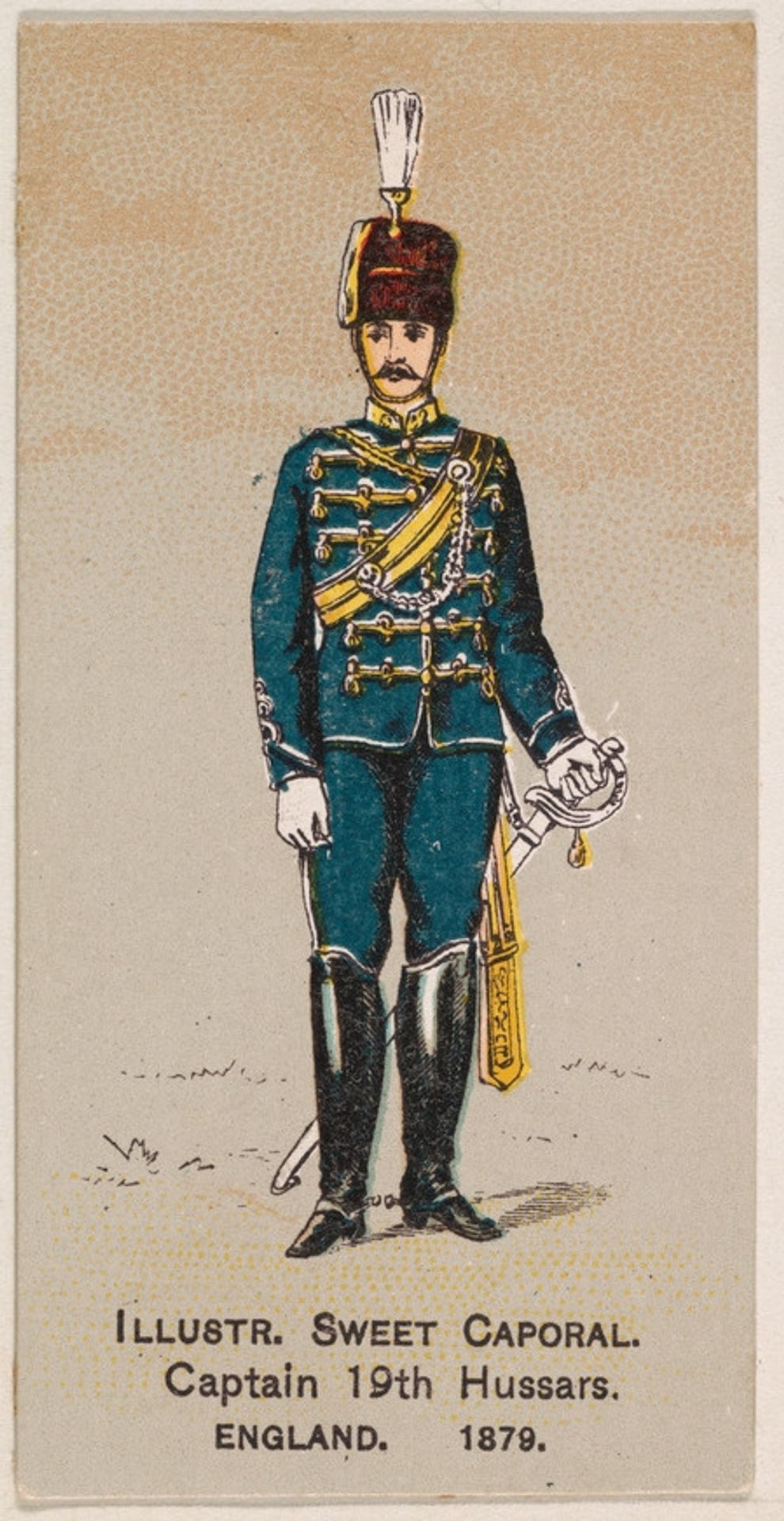 Captain, 19th Hussars, England, 1879, from the Military Series (N224) issued by Kinney Tobacco Company to promote Sweet Caporal Cigarettes by Kinney Brothers Tobacco Company
