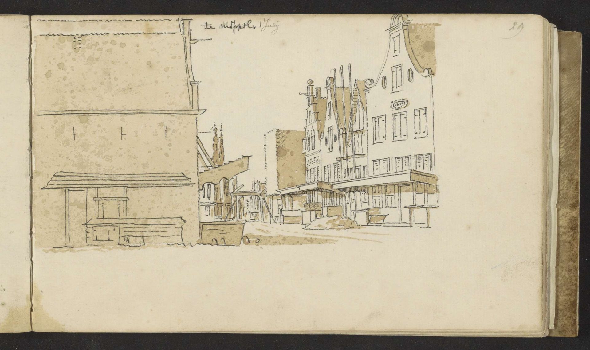 Hoofdstraat te Meppel, gezien naar het zuiden by Abraham de (II) Haen