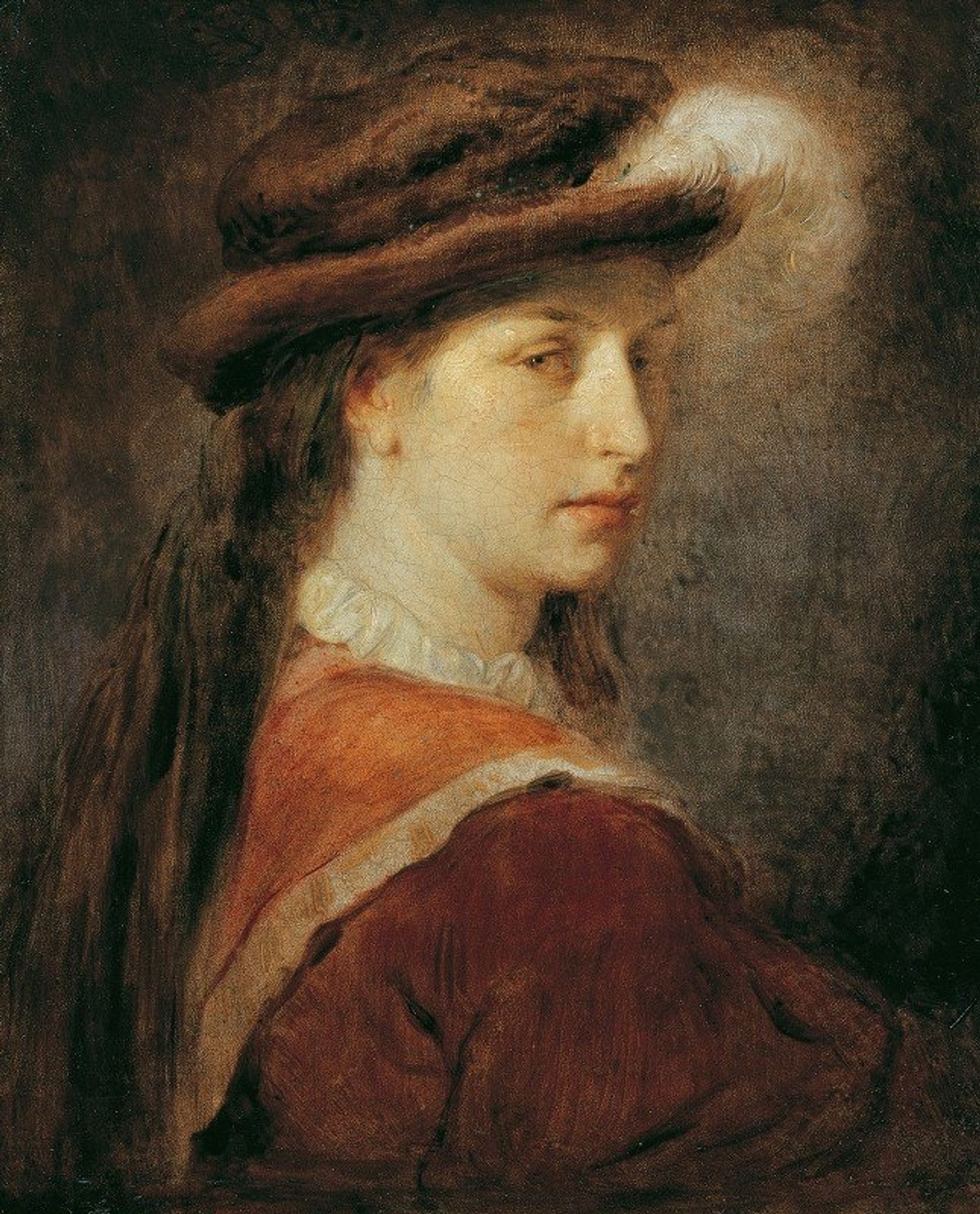 Dame Mit Federhut by Hans Canon