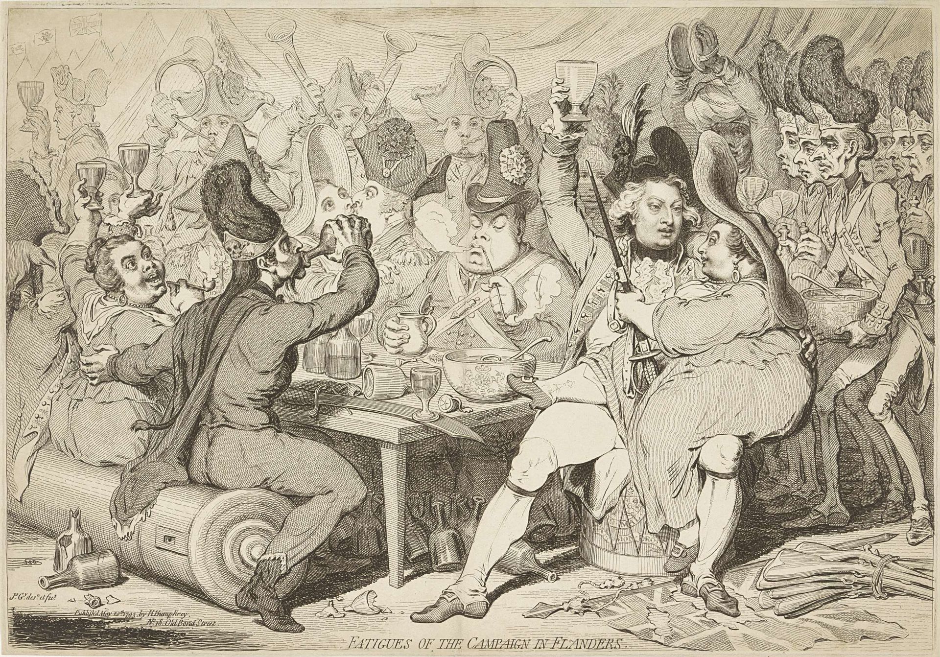 Zware veldtocht in Vlaanderen, 1793 by James Gillray