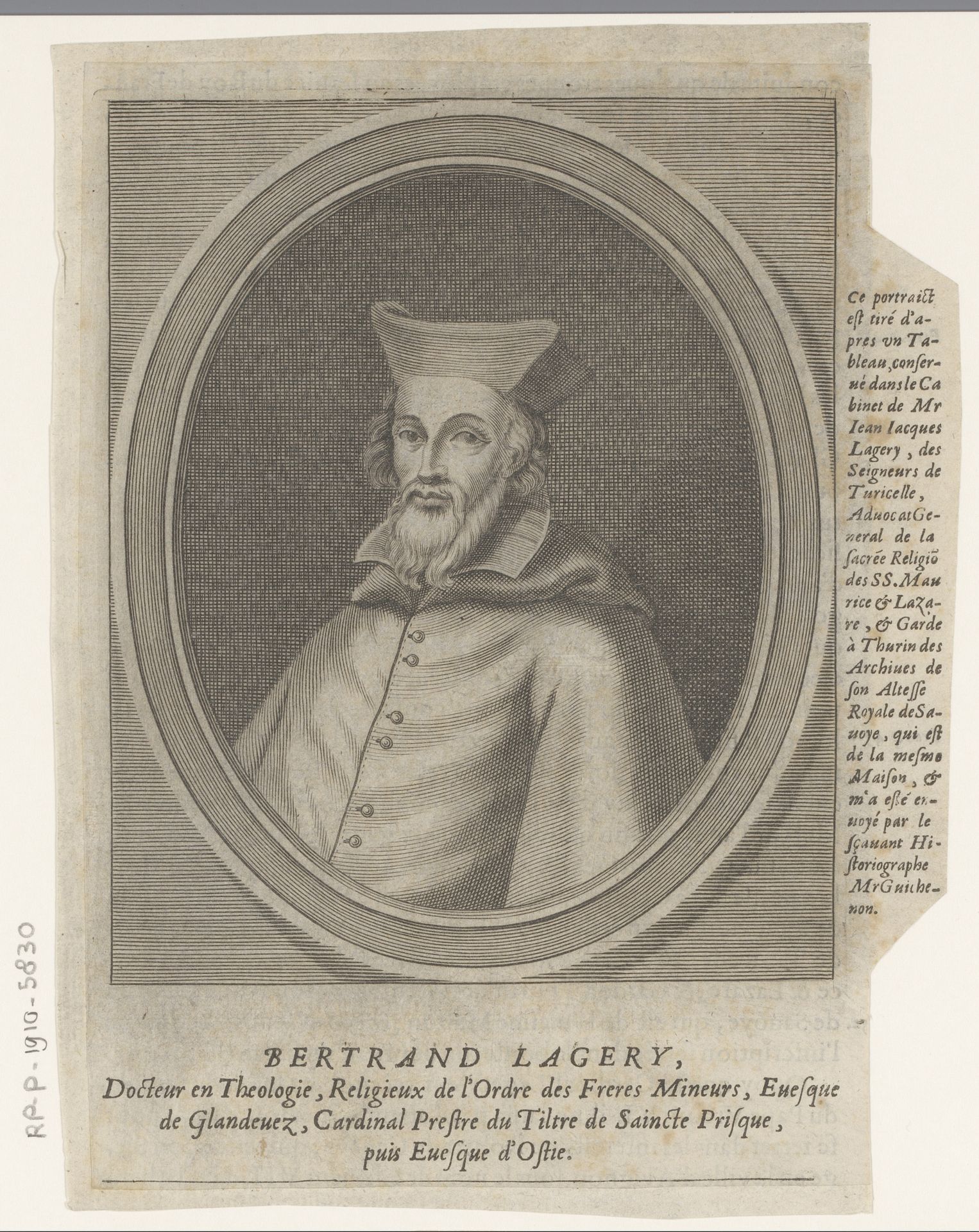 Portret van Bertrand Lagery by Etienne Picart