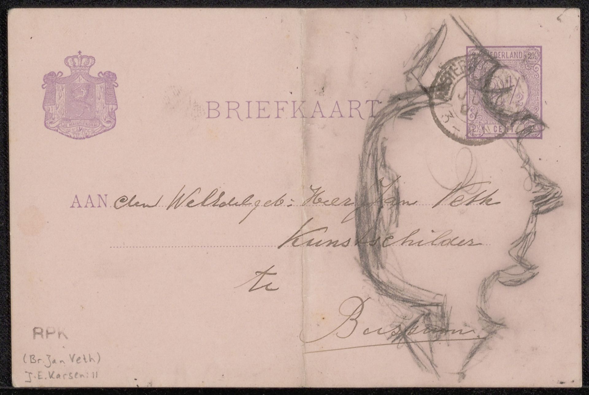 Briefkaart aan Jan Veth by Eduard Karsen