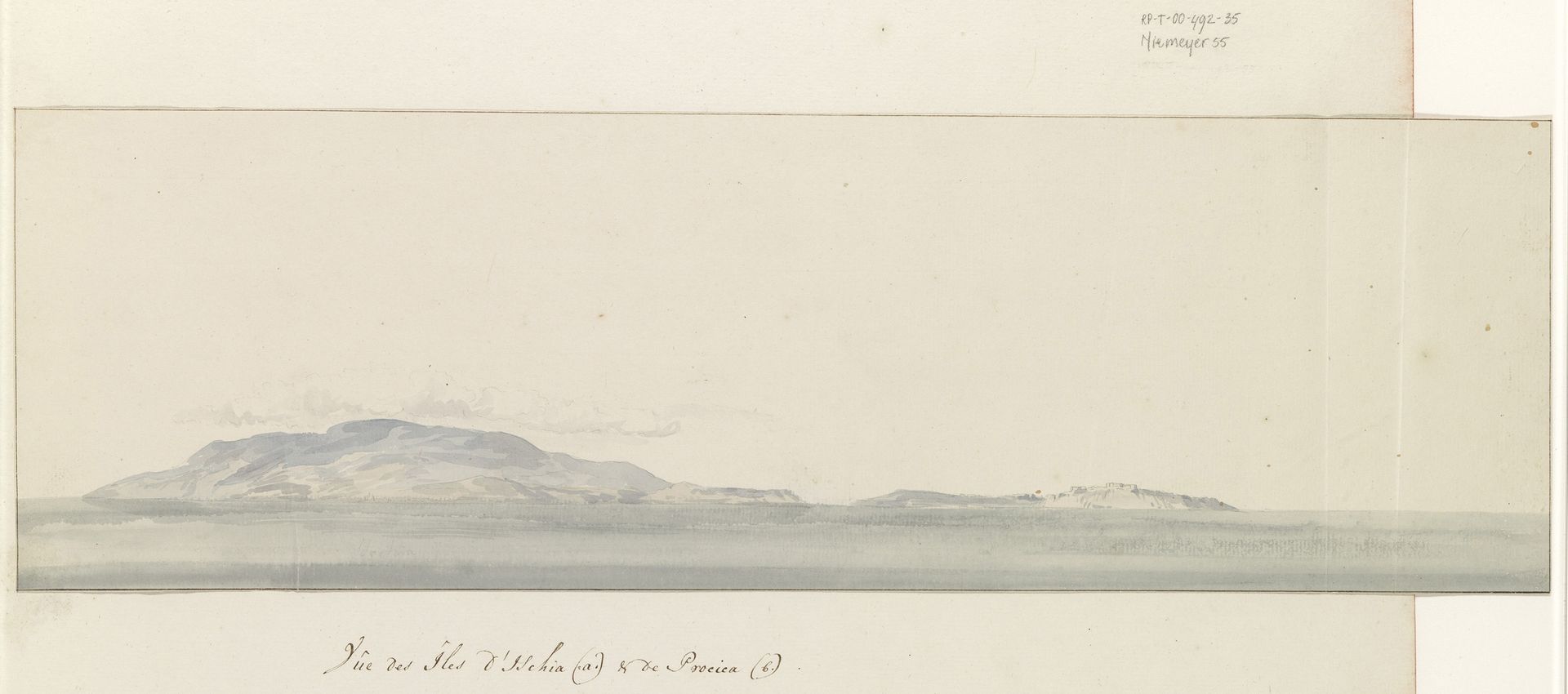 Gezicht op eilanden Ischia en Procida by Louis Ducros