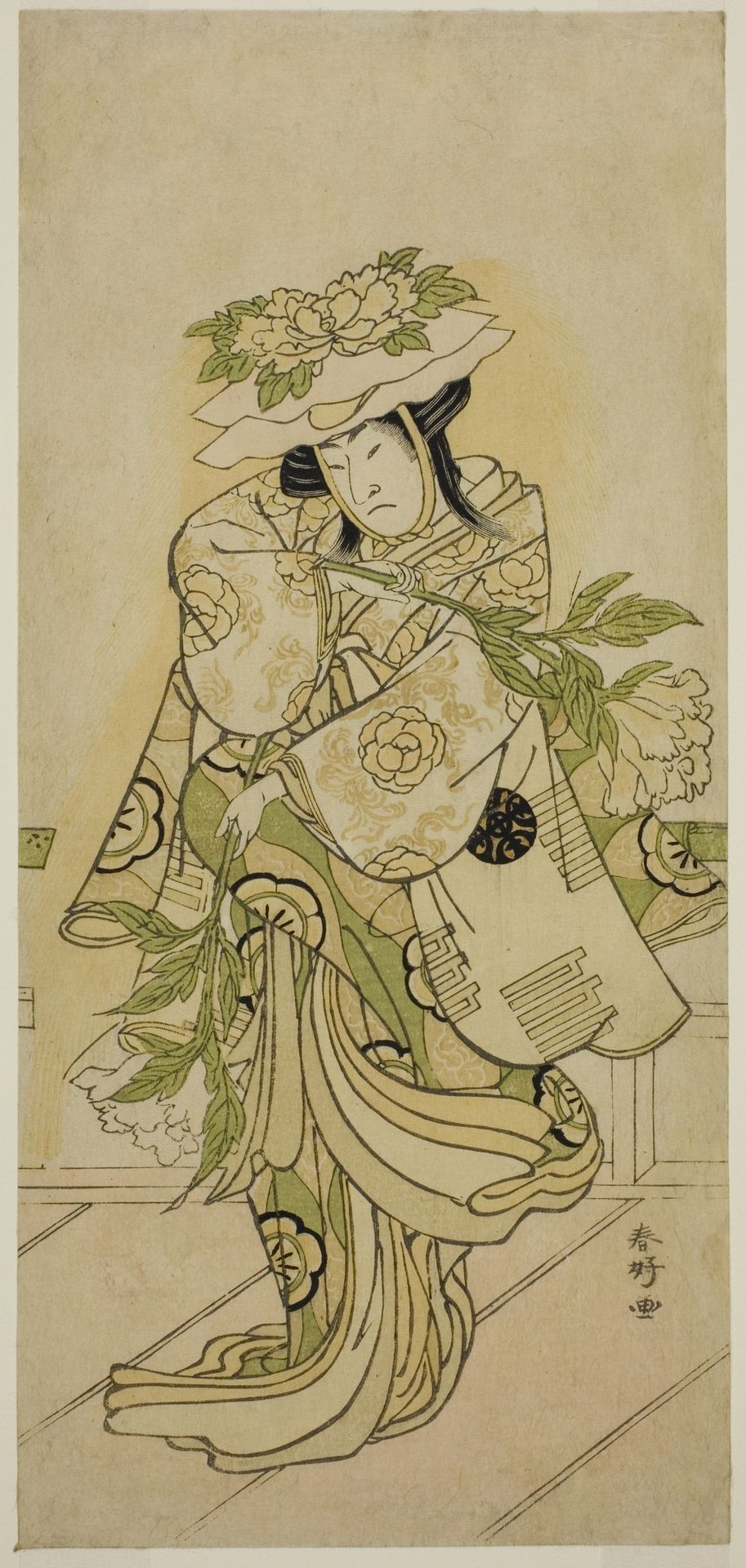 The Actor Nakamura Nakazo I in a Shak-kyo Dance in the Play Aioi Jishi, Performed at the Ichimura Theater in the Fourth Month, 1784 by Katsukawa Shunkō
