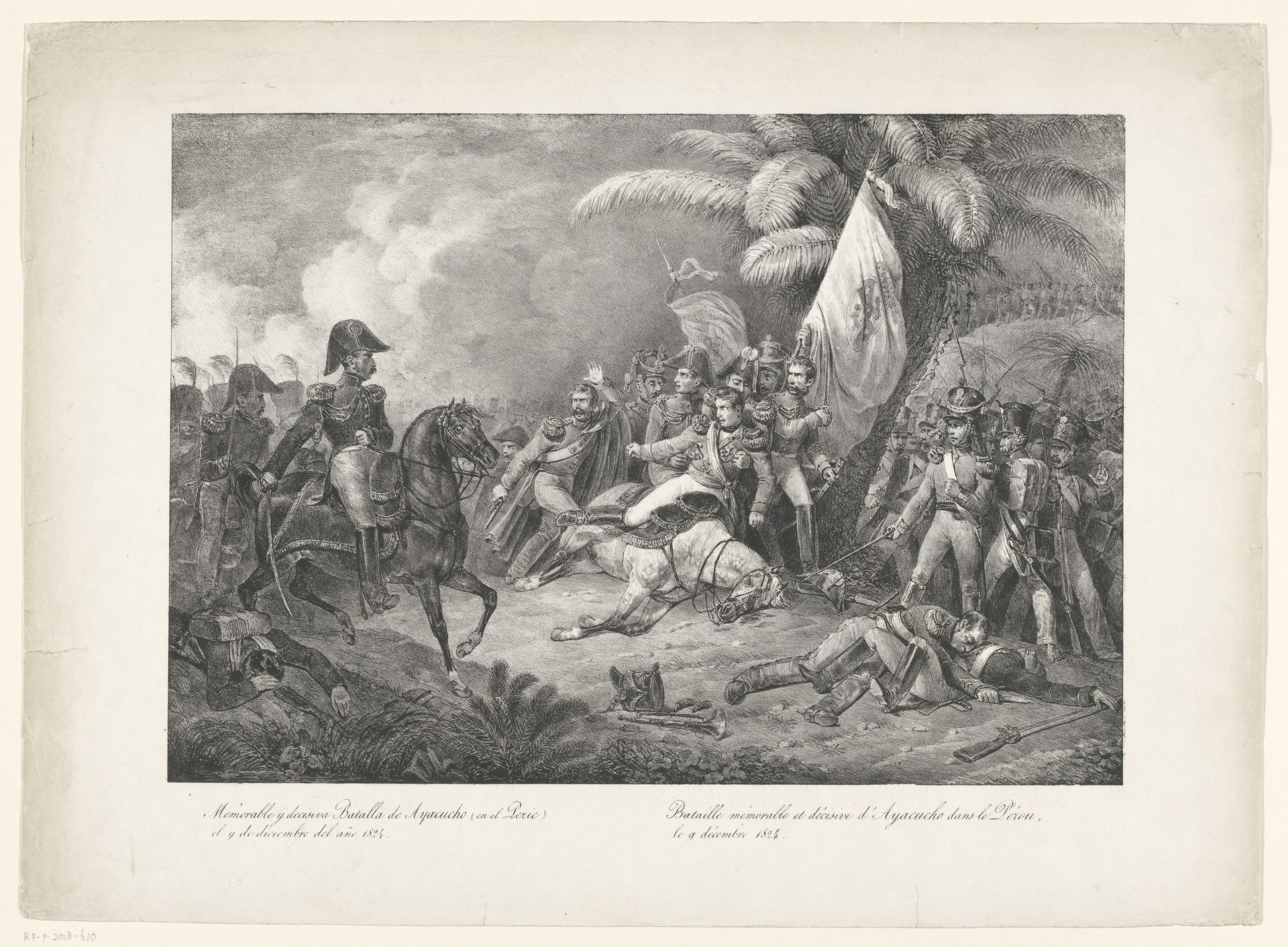 Slag bij Ayacucho, 1824 by Auguste Raffet