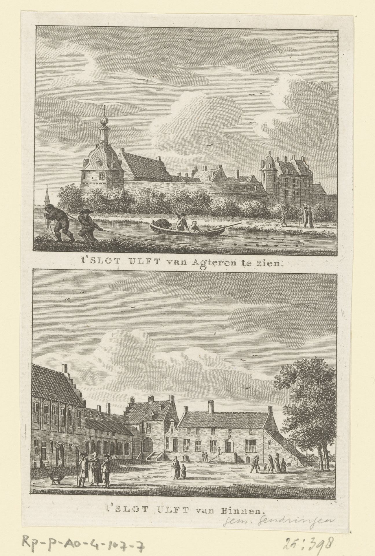 Twee gezichten op Slot Ulft by Carel Frederik (I) Bendorp