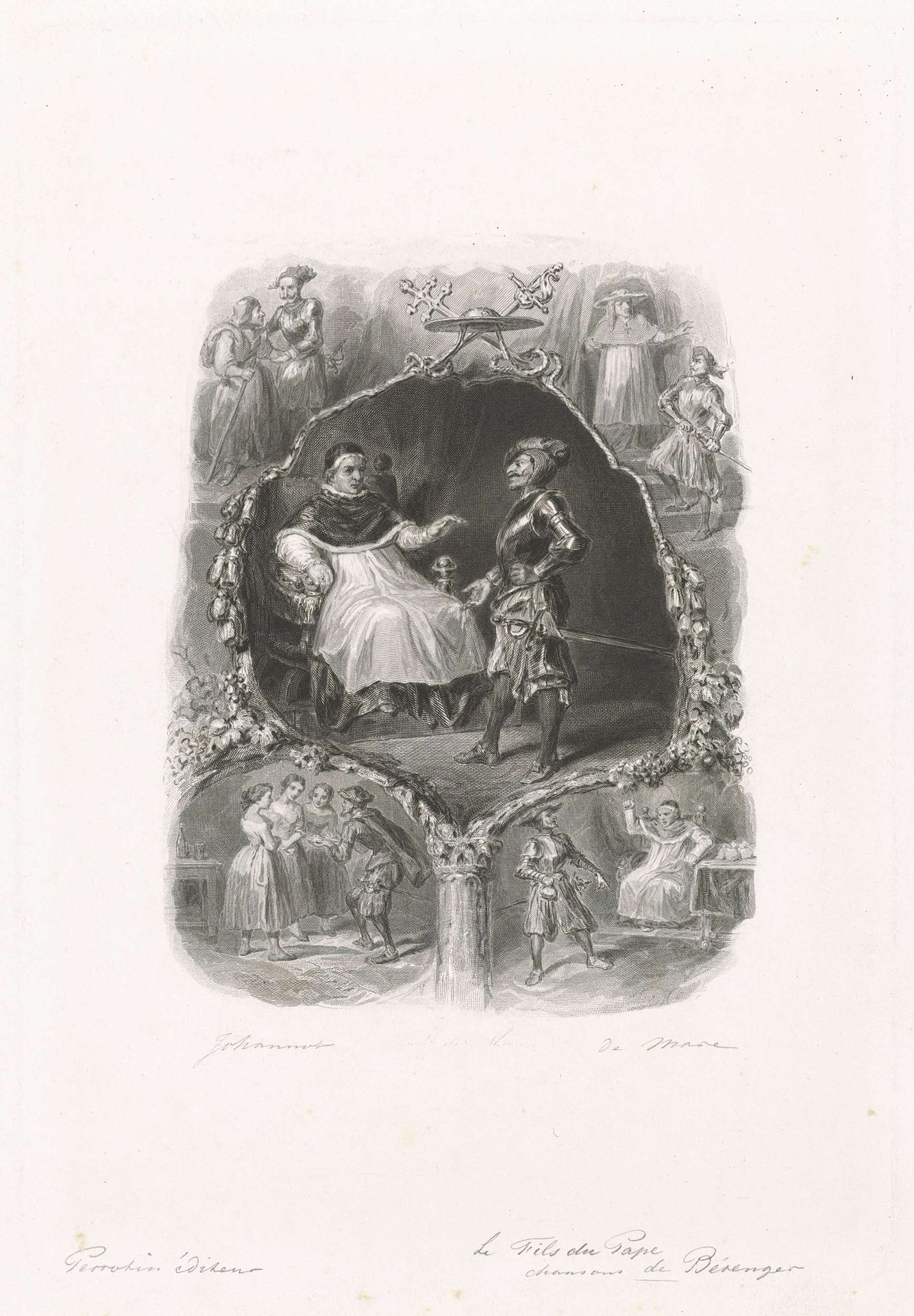 Man in harnas voor een paus by Johannes de Mare