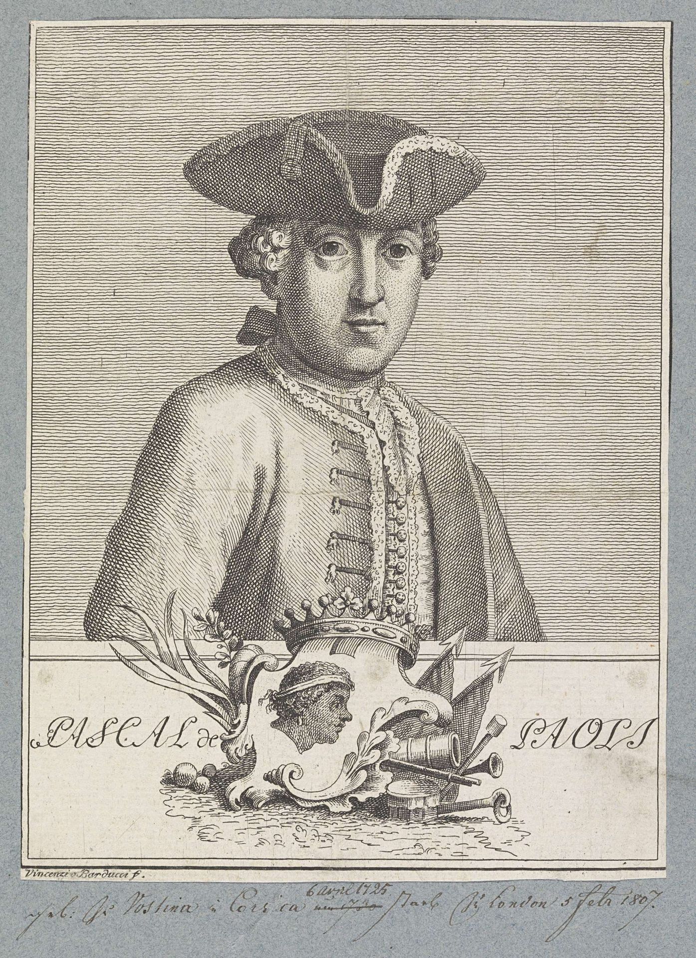 Portret van Pascal Paoli by Vincenzio Barducci