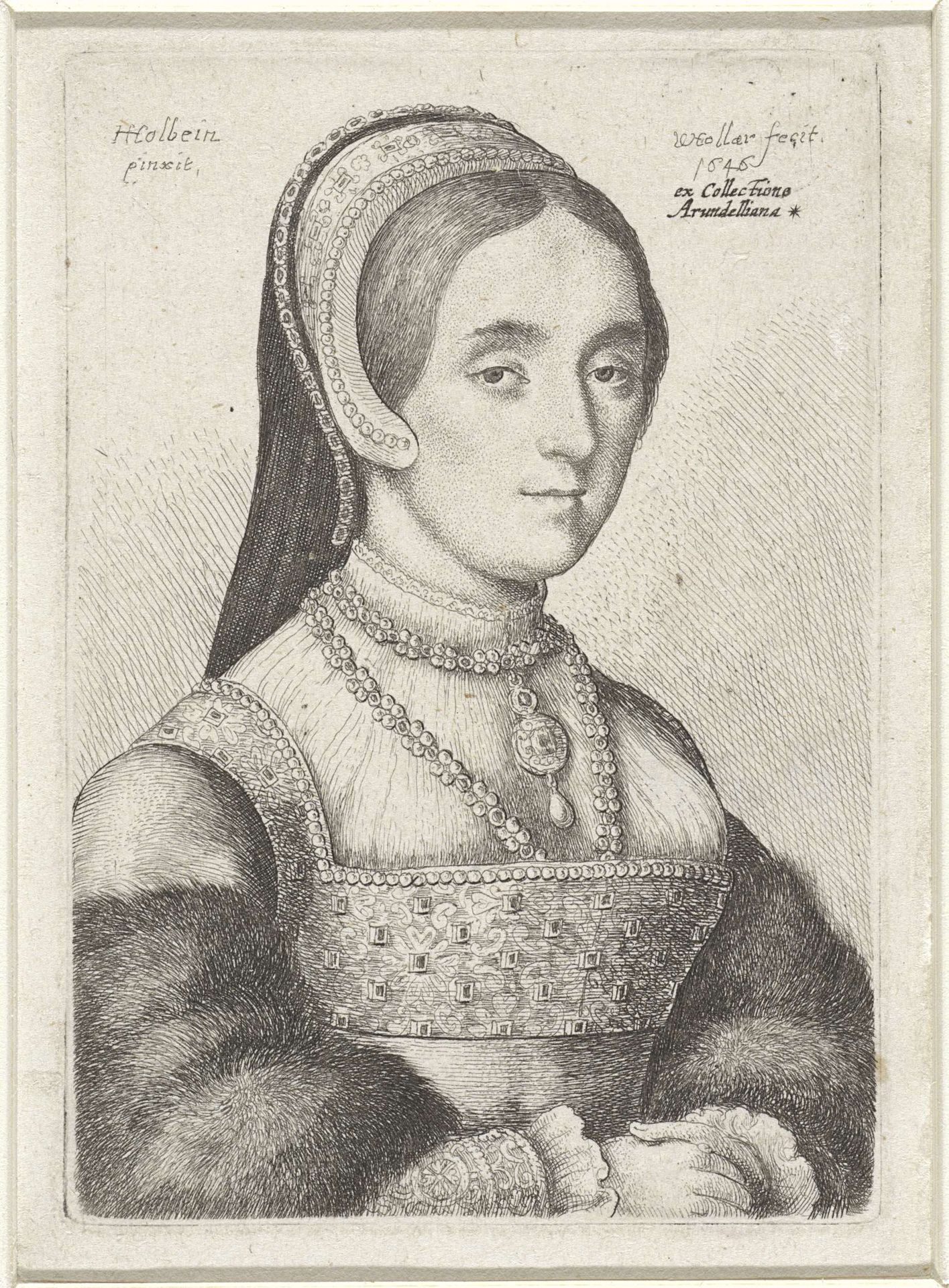 Portret van een vrouw met Franse kap by Wenceslaus Hollar
