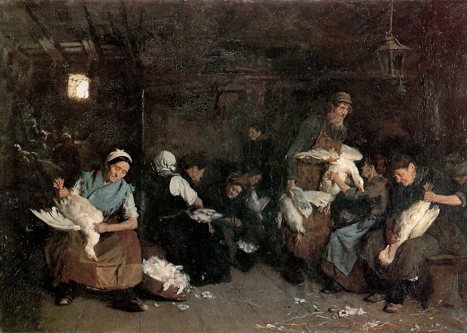 Women plucking geese by Max Liebermann