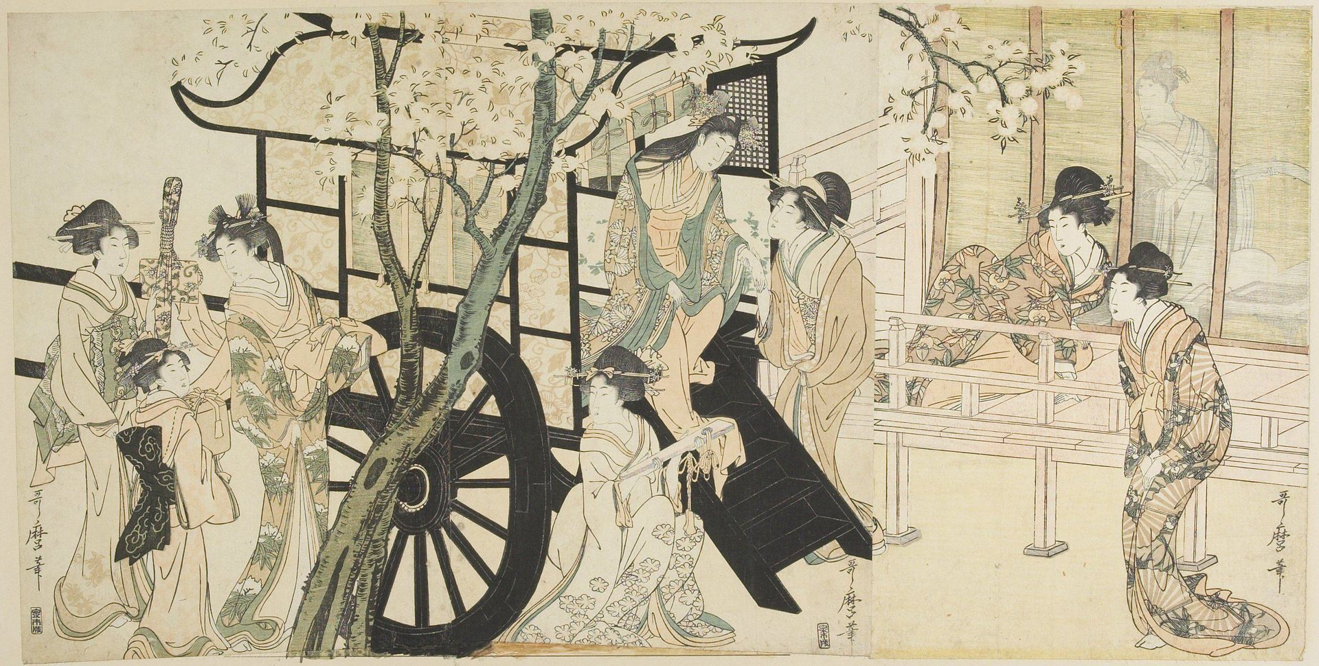 Lady Descending from a Court Carriage by Kitagawa Utamaro