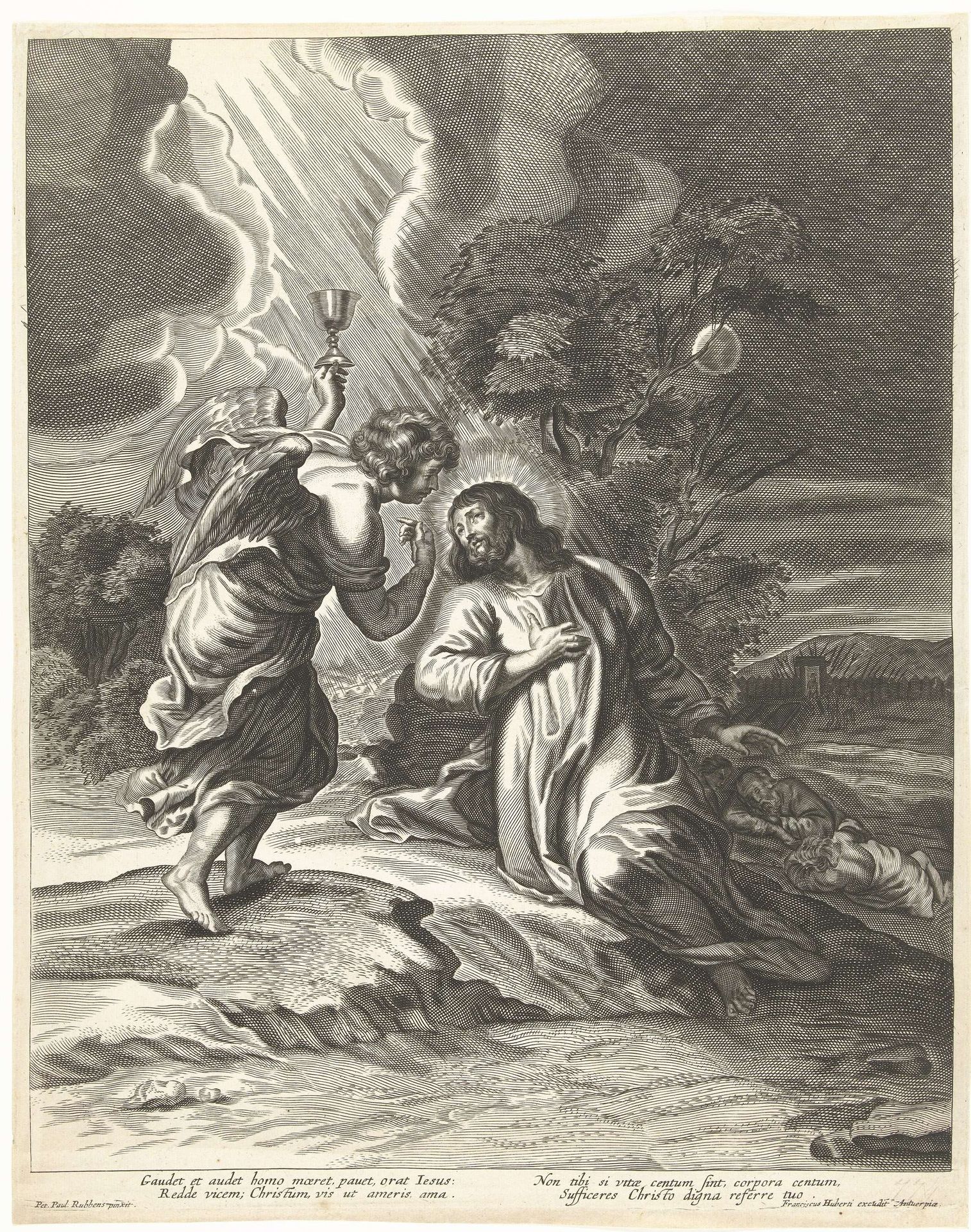 Christus en engel met kelk op Olijfberg (Getsemane) by Anonymous