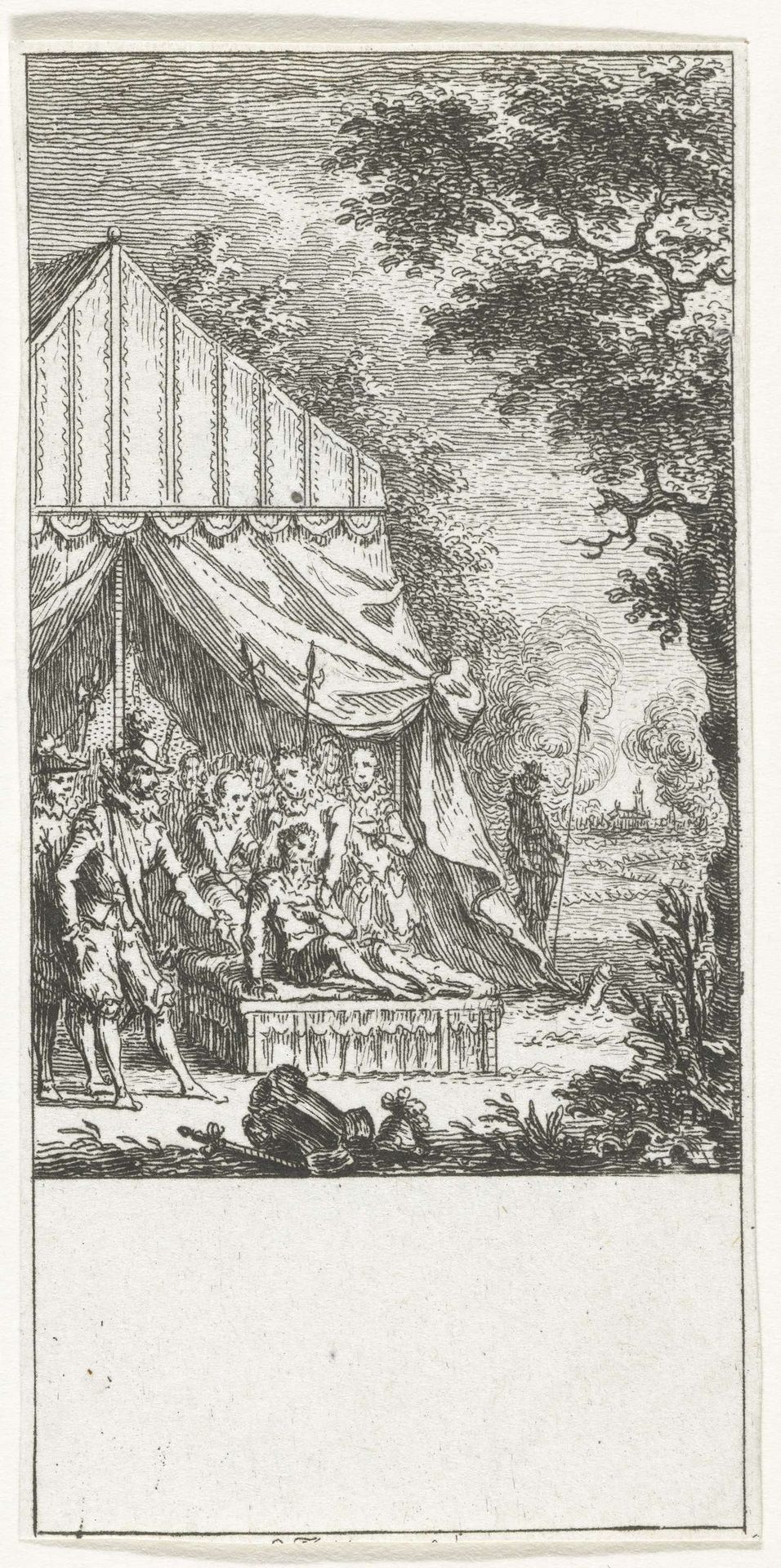 Graaf Ernst Casimir sneuvelt bij het beleg van Roermond, 1632 by Simon Fokke