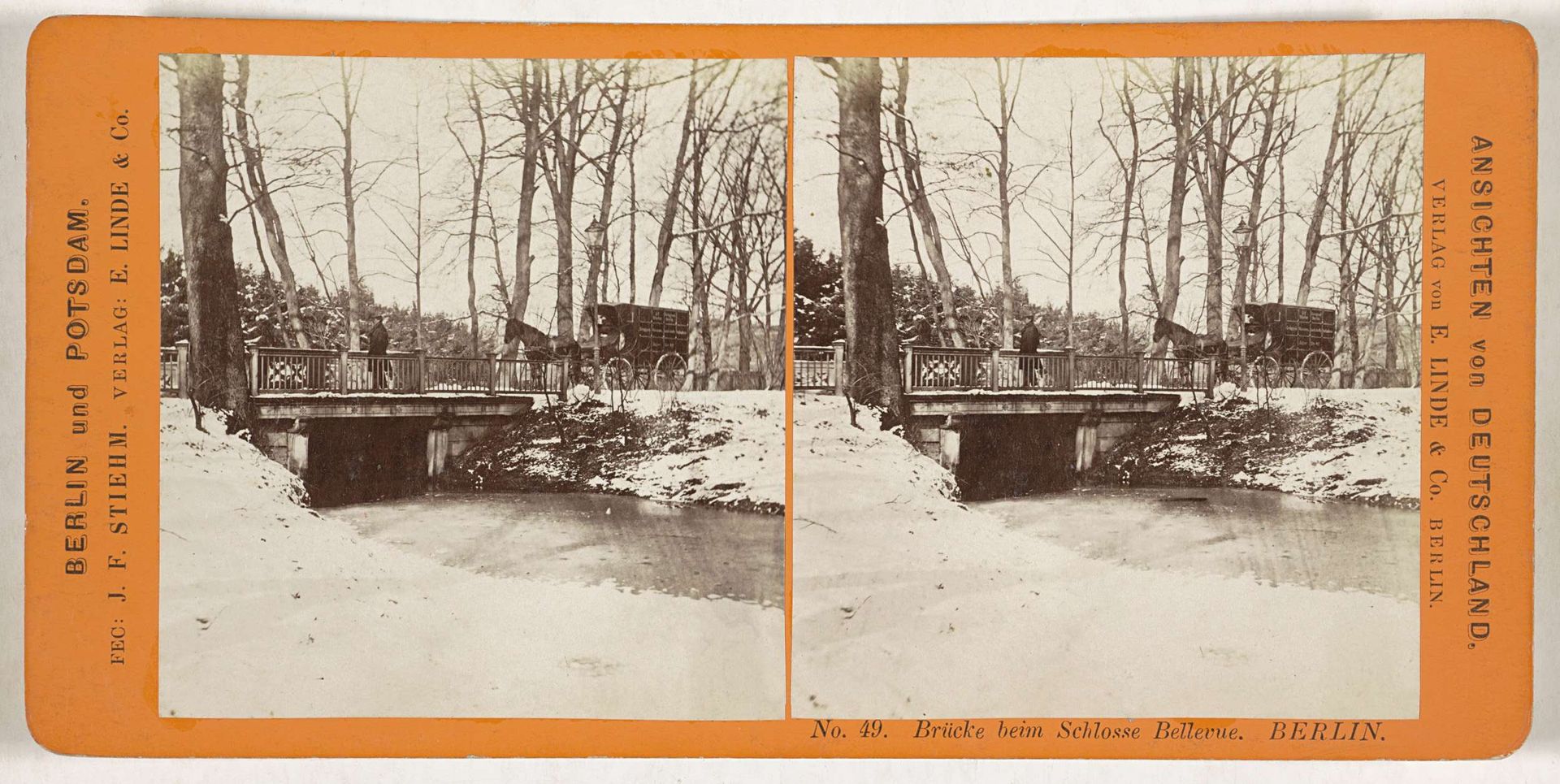 Gezicht op de brug naar Slot Bellevue, Berlijn by Johann Friedrich Stiehm