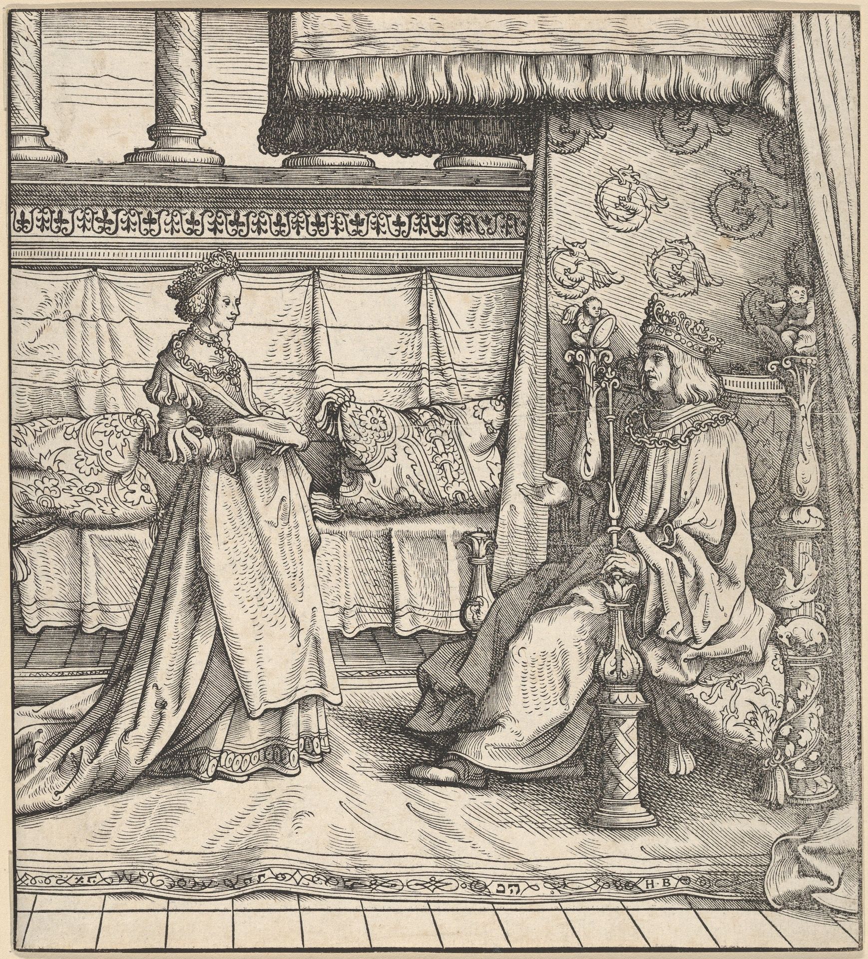 The King of Feuereisen and His Only Daughter, from Der Weisskunig by Hans Burgkmair