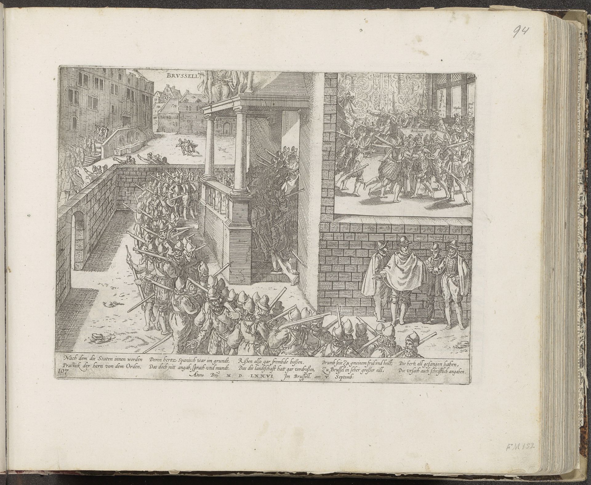 Leden van de Raad van State gevangengenomen, 1576 by Frans Hogenberg