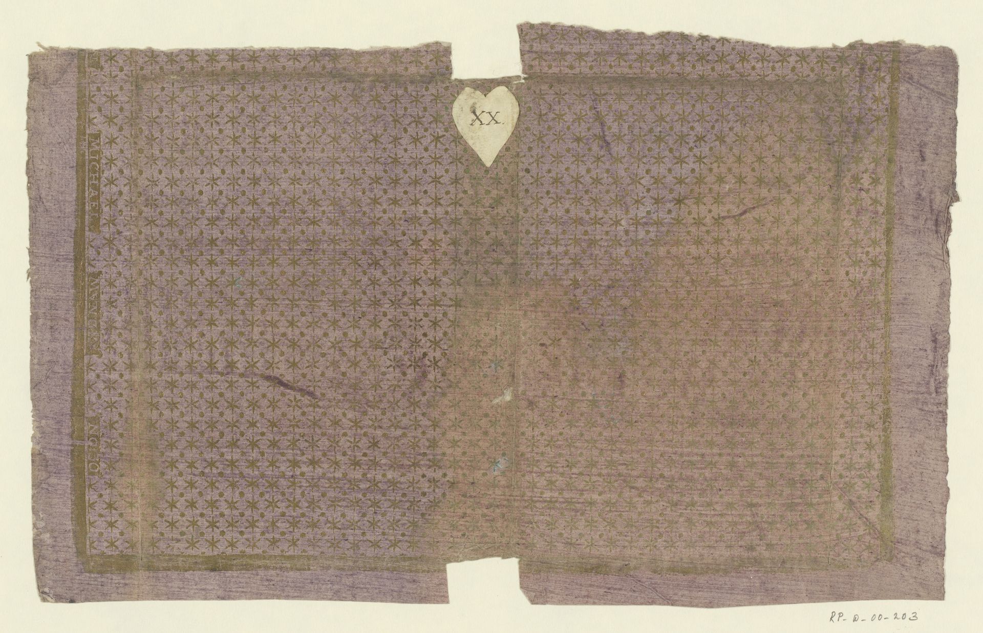 Blad met afwisselend rijen van sterren en punten by Johann Michael Munck